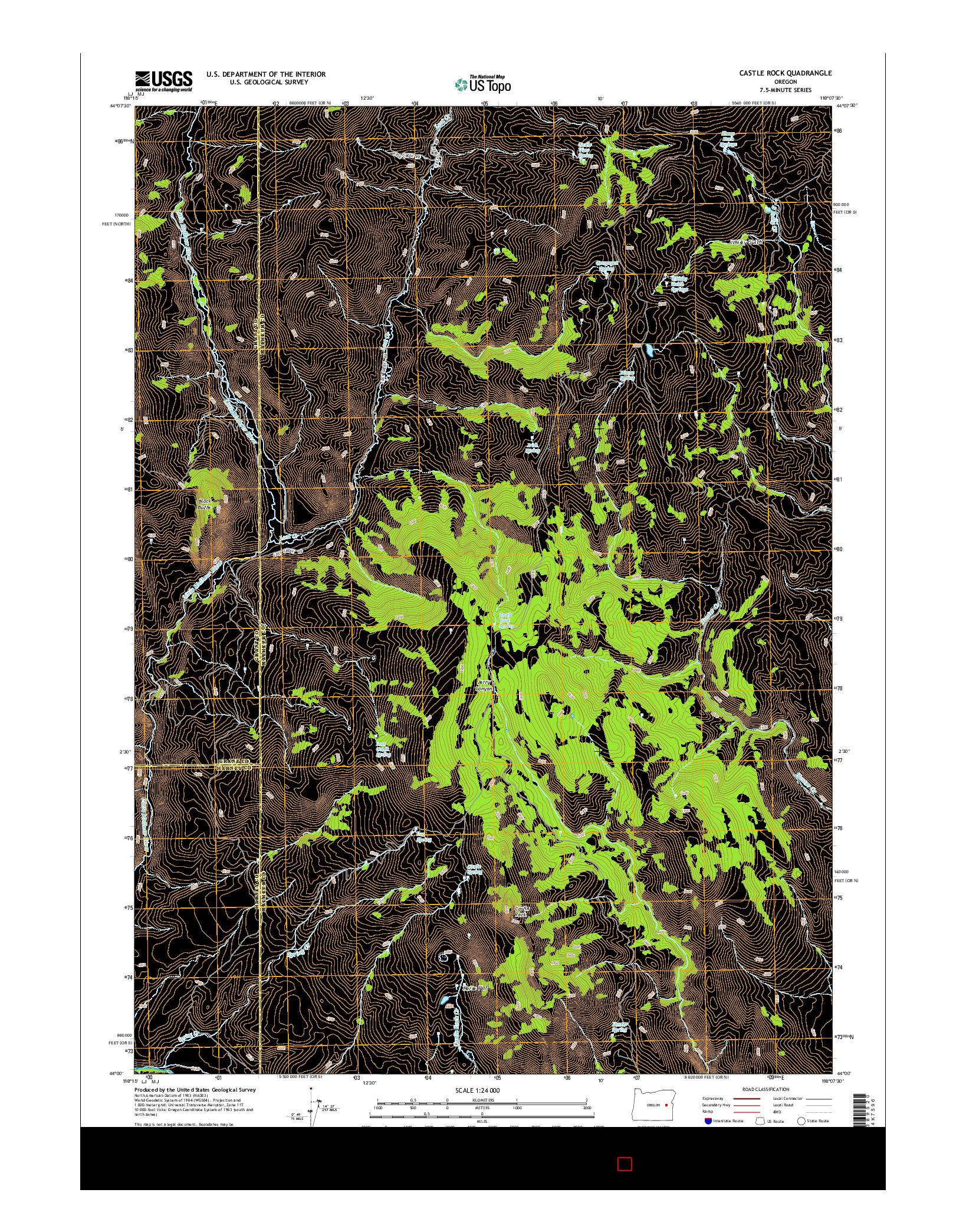 USGS US TOPO 7.5-MINUTE MAP FOR CASTLE ROCK, OR 2014