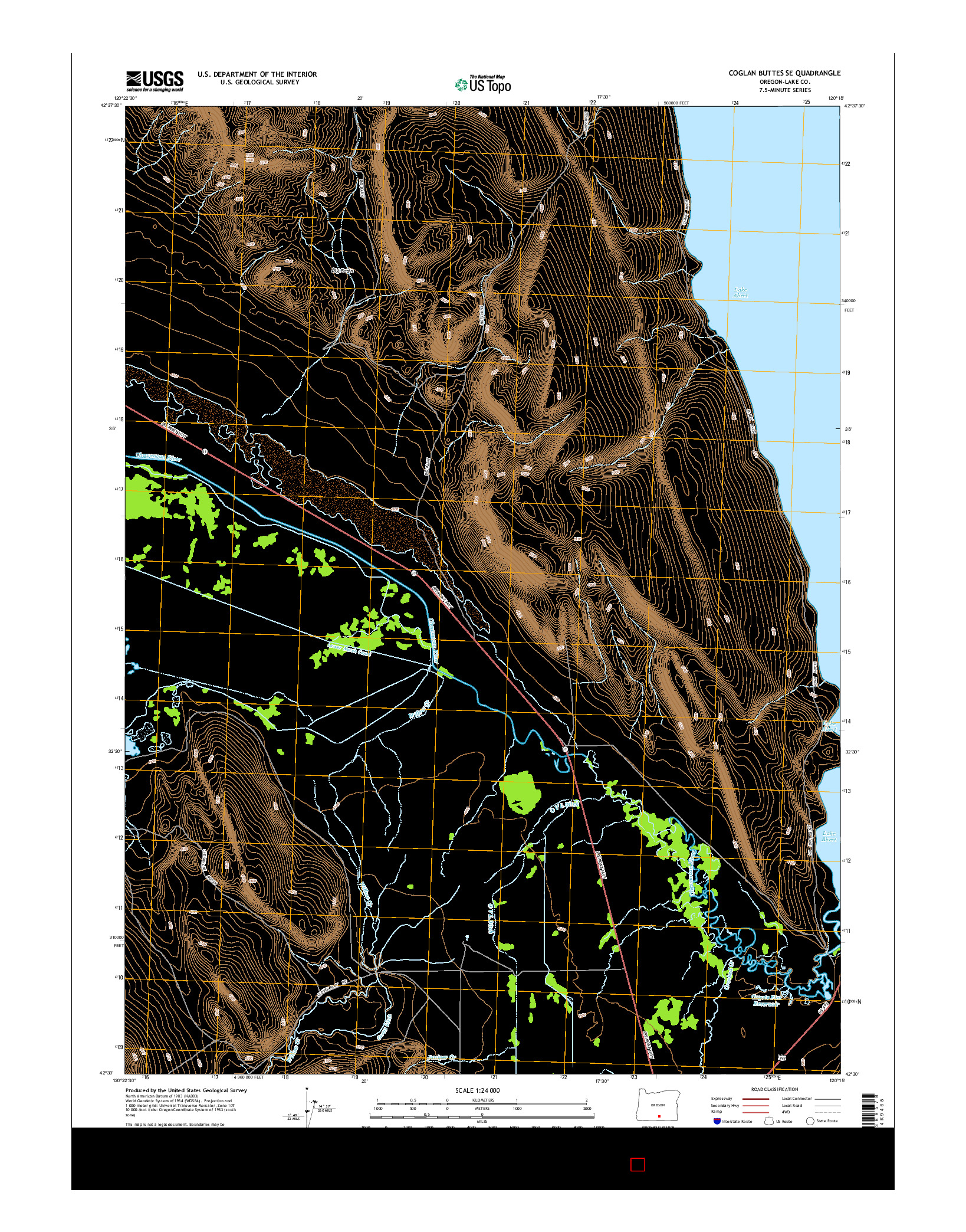 USGS US TOPO 7.5-MINUTE MAP FOR COGLAN BUTTES SE, OR 2014