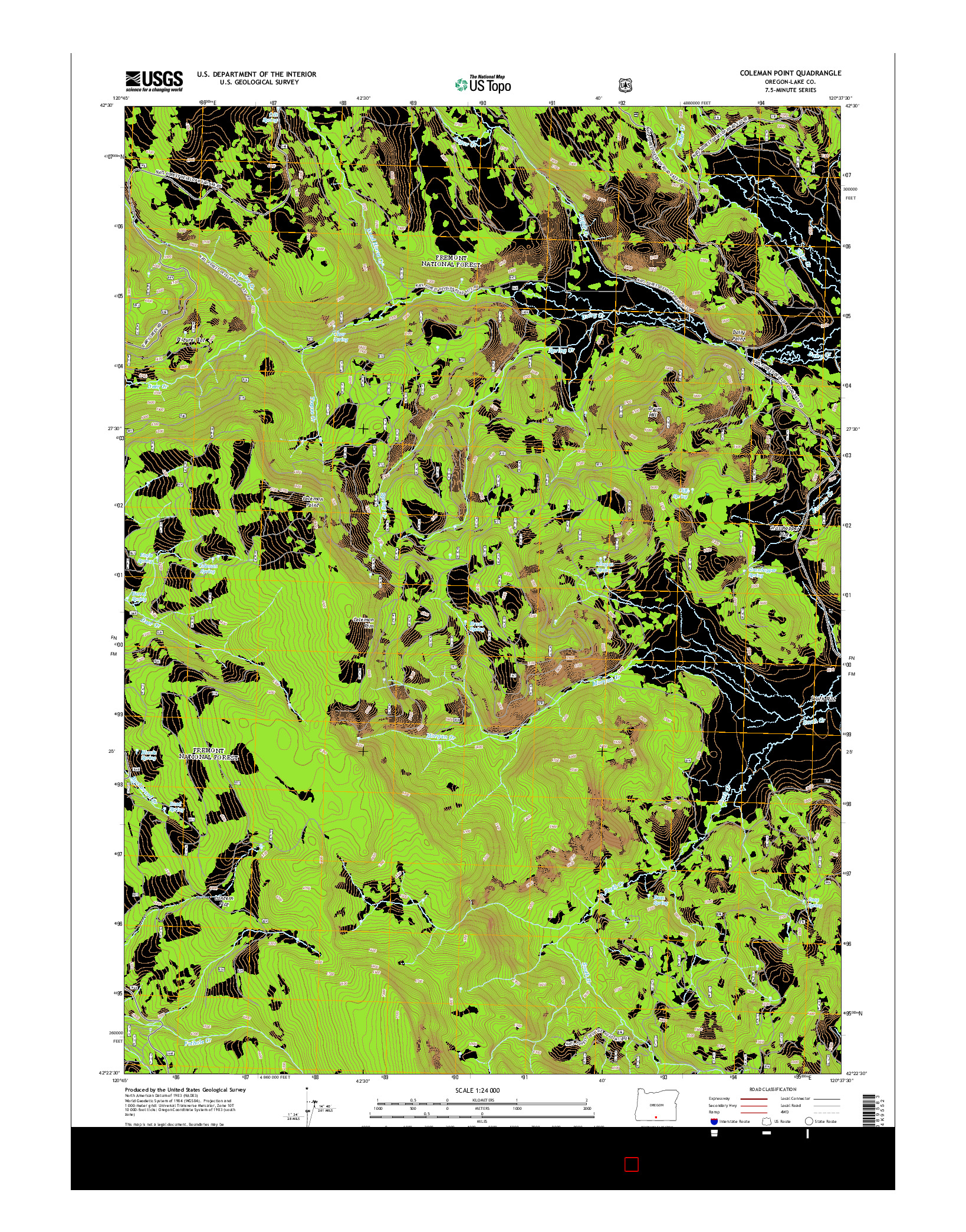 USGS US TOPO 7.5-MINUTE MAP FOR COLEMAN POINT, OR 2014