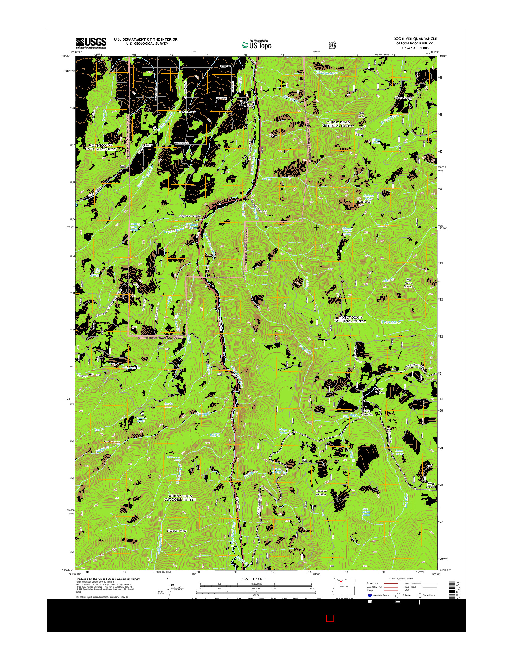 USGS US TOPO 7.5-MINUTE MAP FOR DOG RIVER, OR 2014