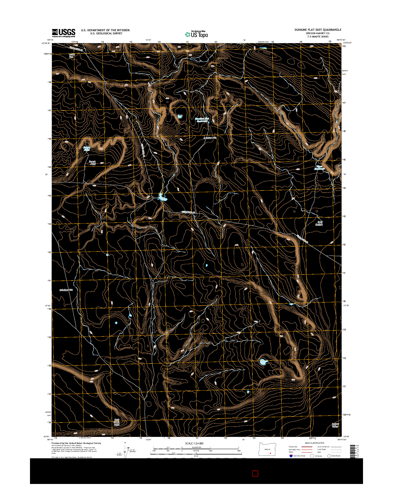 USGS US TOPO 7.5-MINUTE MAP FOR DUHAIME FLAT EAST, OR 2014