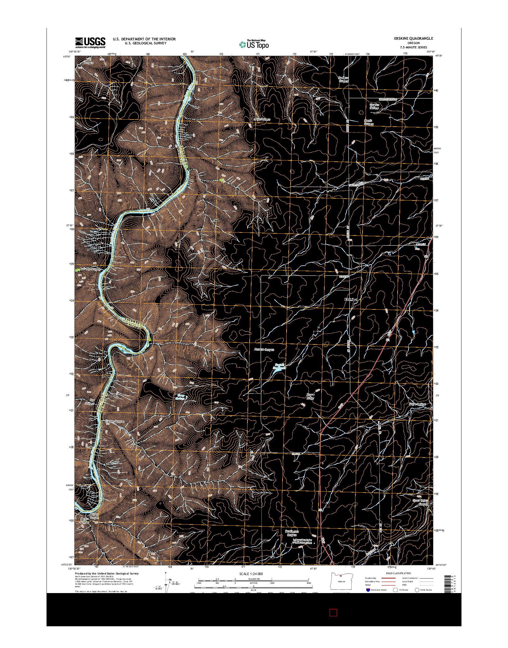 USGS US TOPO 7.5-MINUTE MAP FOR ERSKINE, OR 2014