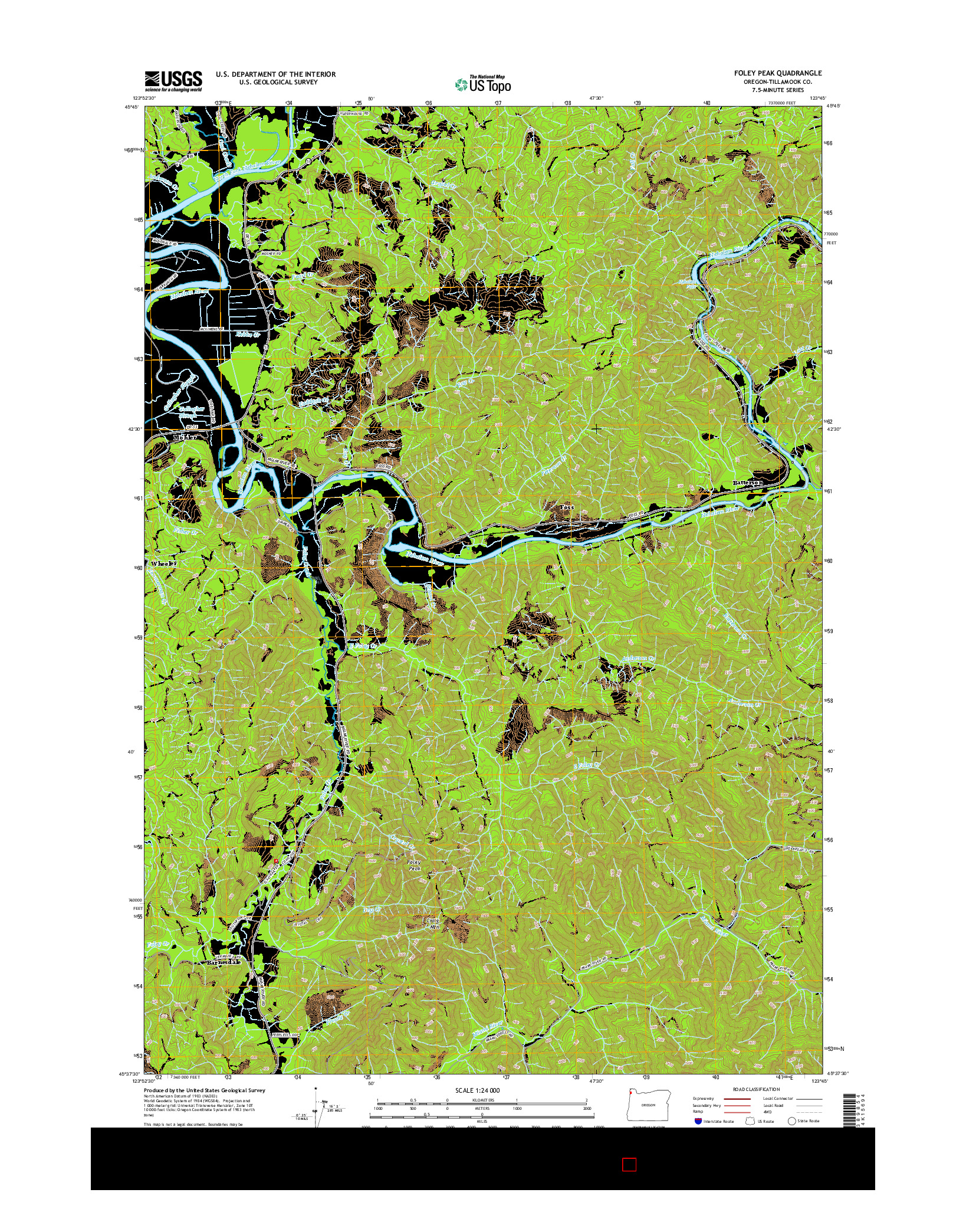 USGS US TOPO 7.5-MINUTE MAP FOR FOLEY PEAK, OR 2014