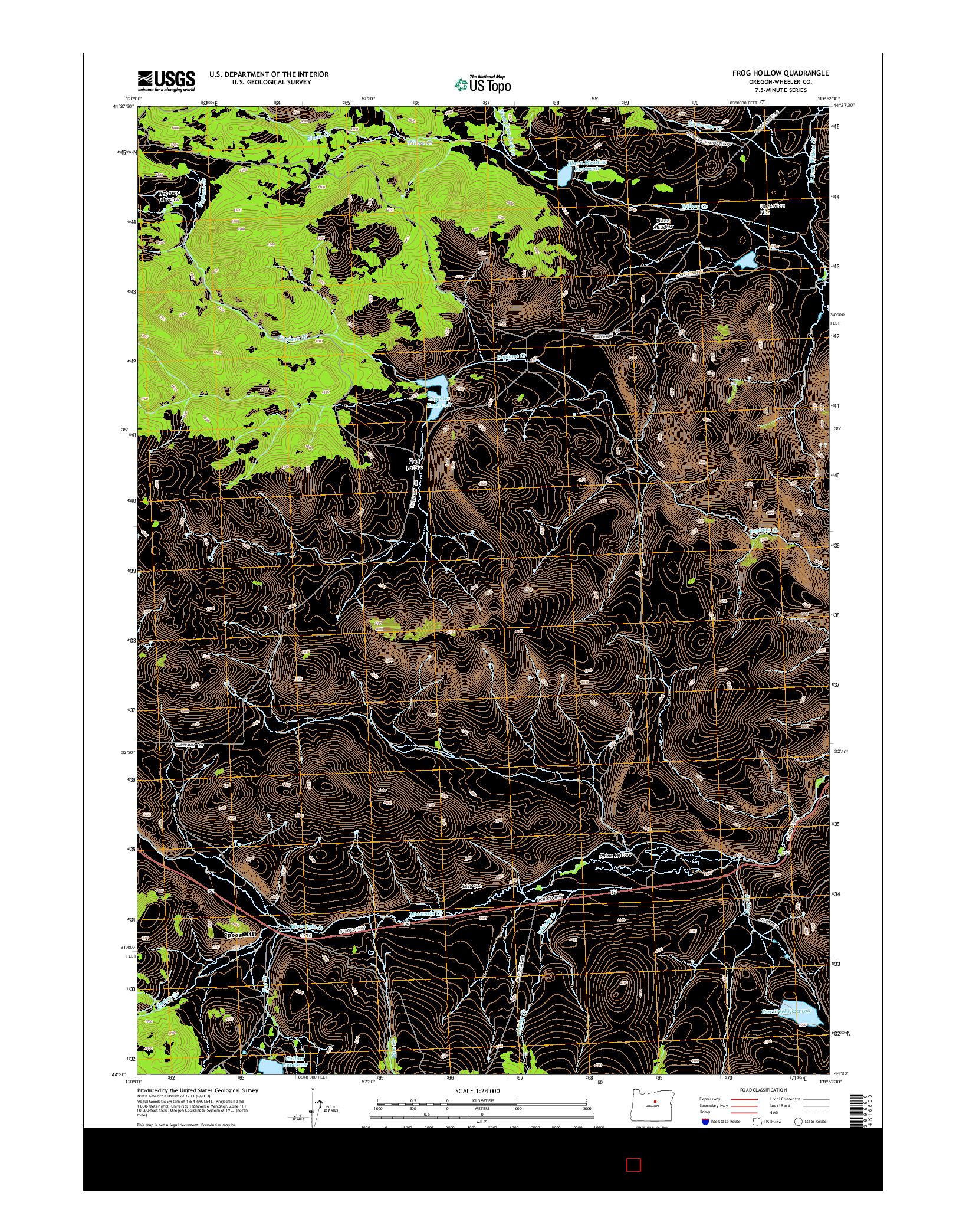 USGS US TOPO 7.5-MINUTE MAP FOR FROG HOLLOW, OR 2014