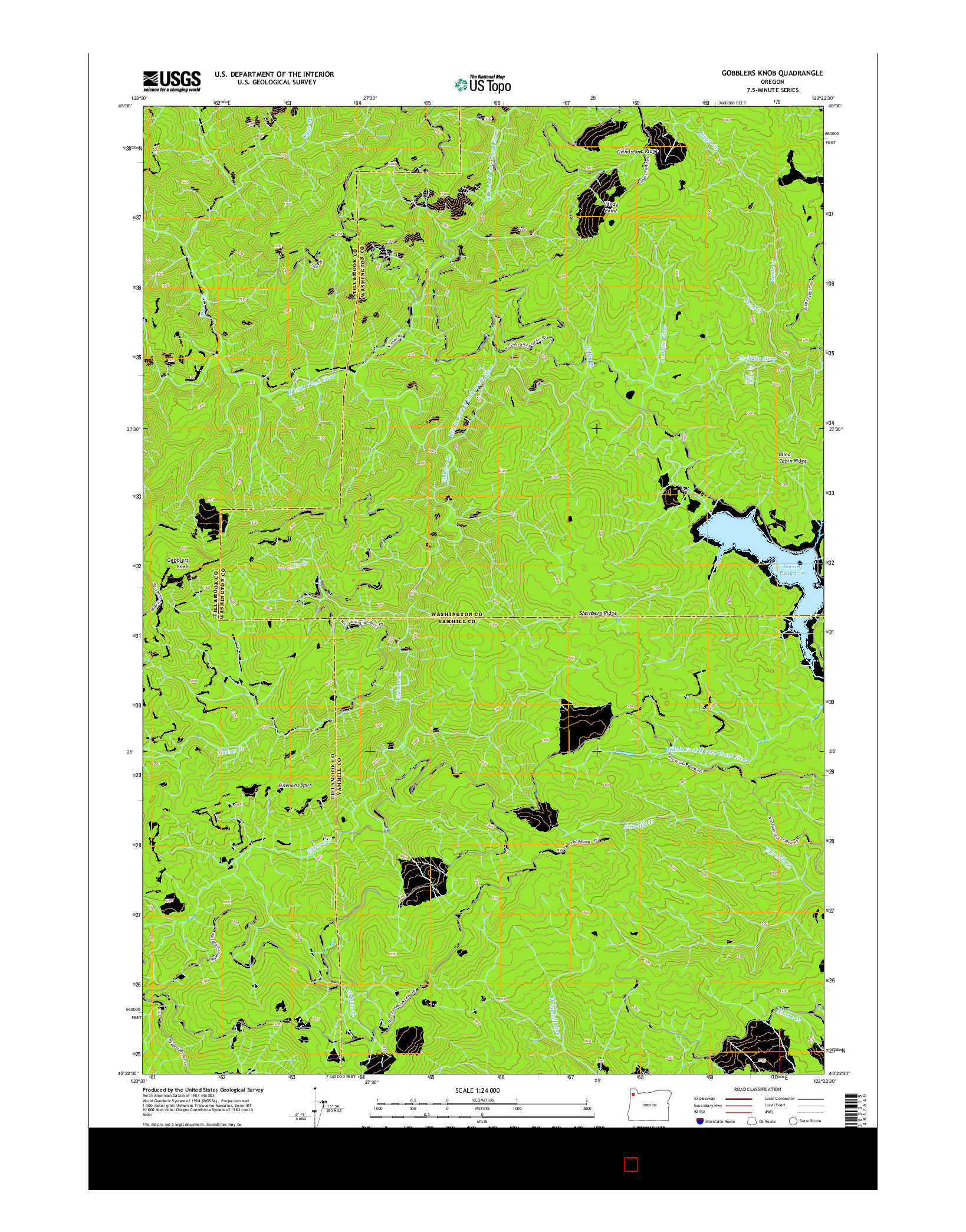 USGS US TOPO 7.5-MINUTE MAP FOR GOBBLERS KNOB, OR 2014