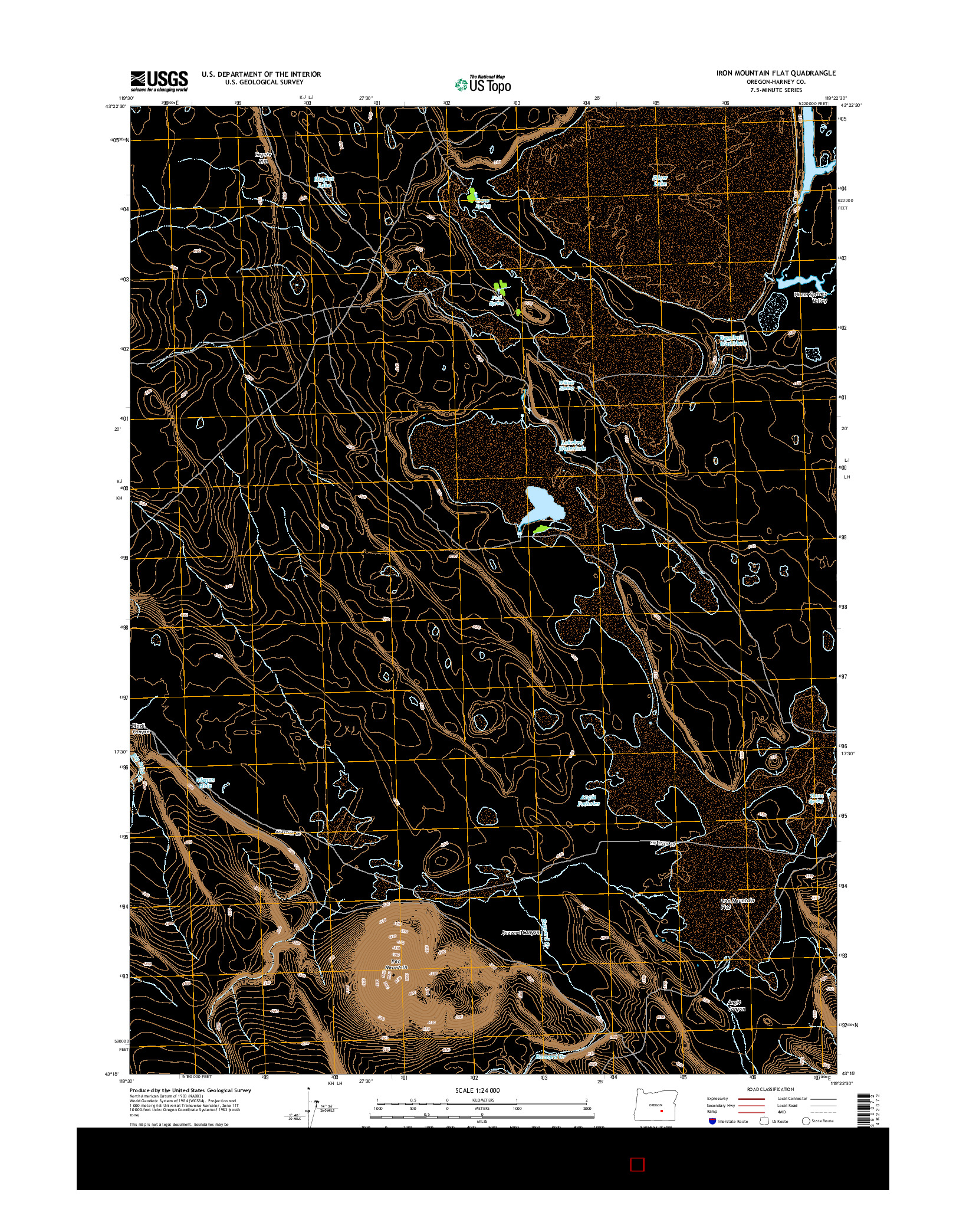 USGS US TOPO 7.5-MINUTE MAP FOR IRON MOUNTAIN FLAT, OR 2014