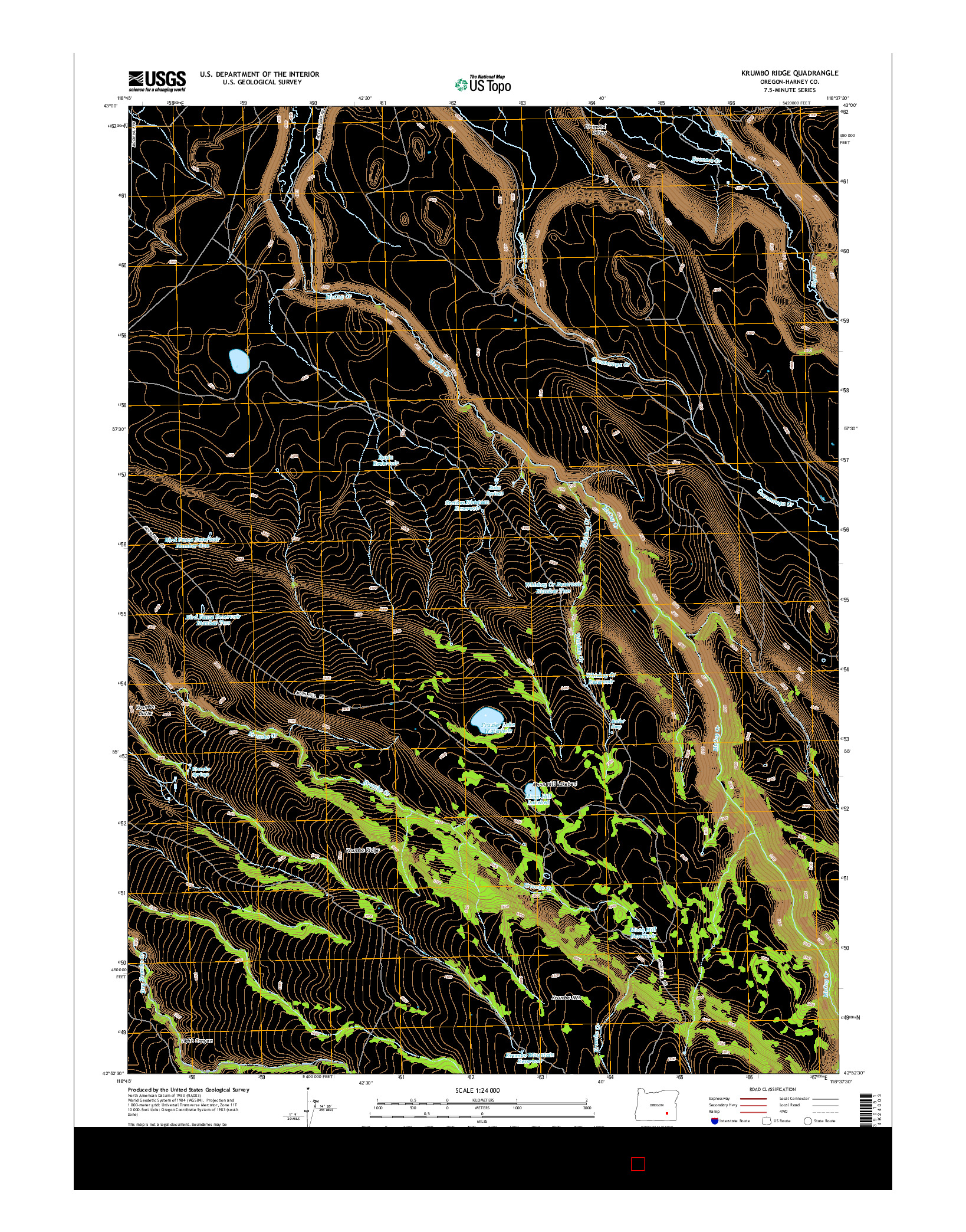USGS US TOPO 7.5-MINUTE MAP FOR KRUMBO RIDGE, OR 2014
