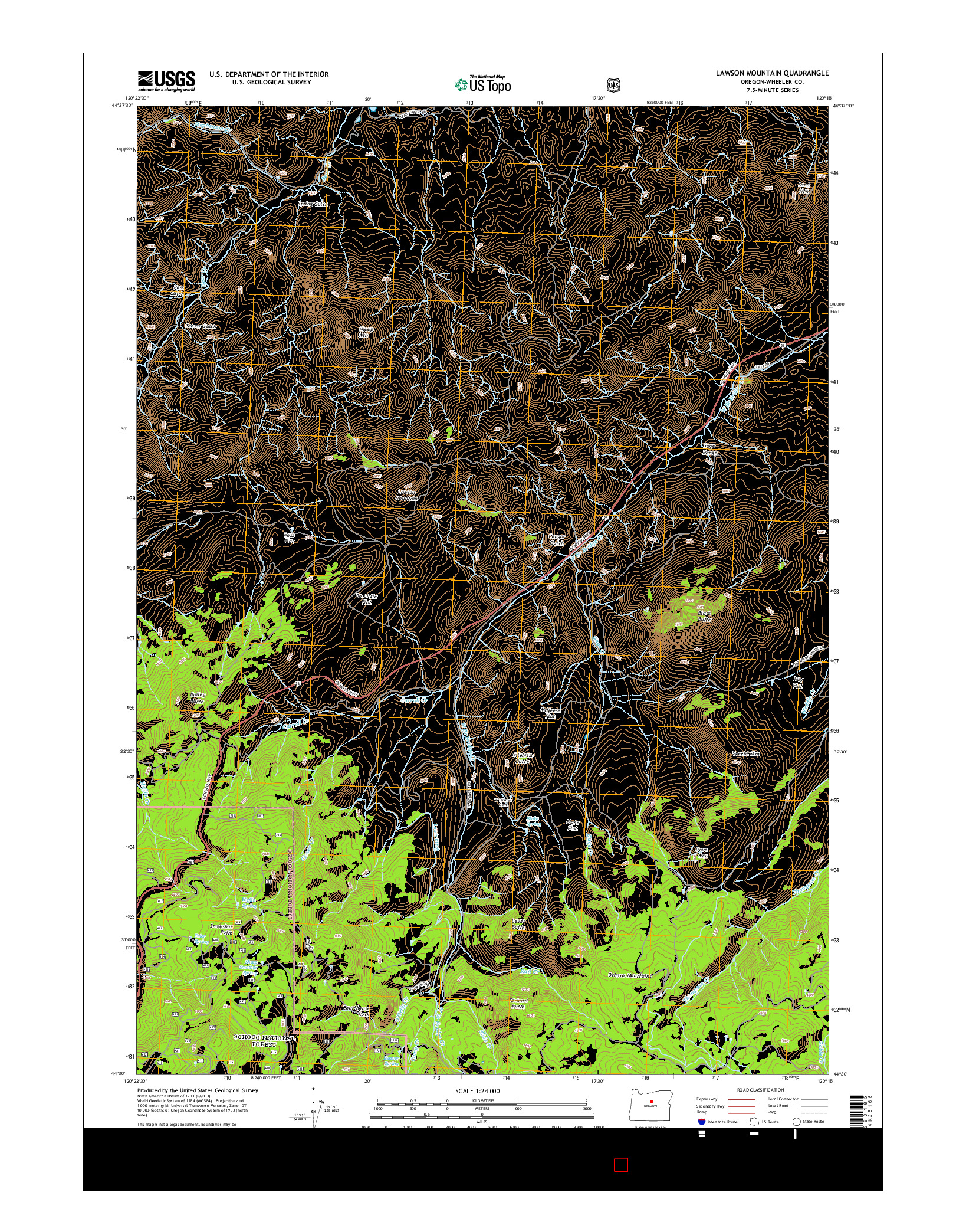 USGS US TOPO 7.5-MINUTE MAP FOR LAWSON MOUNTAIN, OR 2014