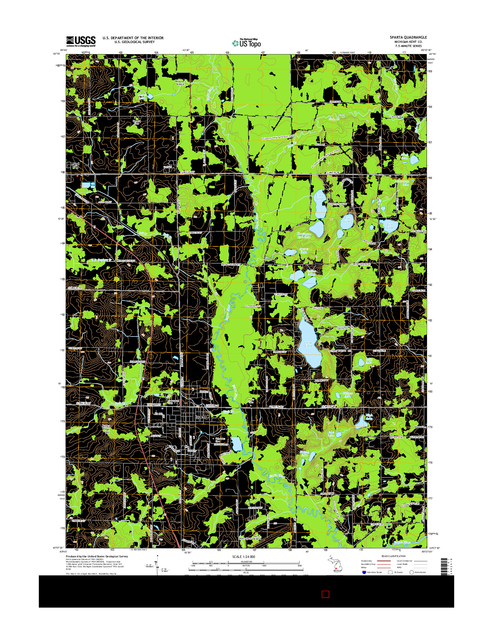 USGS US TOPO 7.5-MINUTE MAP FOR SPARTA, MI 2014