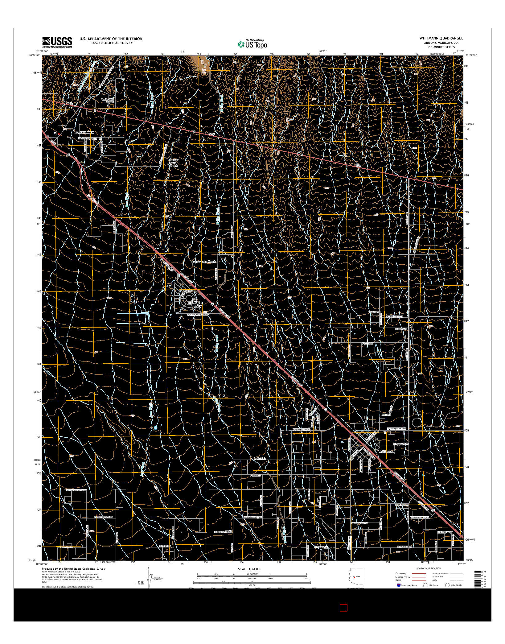USGS US TOPO 7.5-MINUTE MAP FOR WITTMANN, AZ 2014