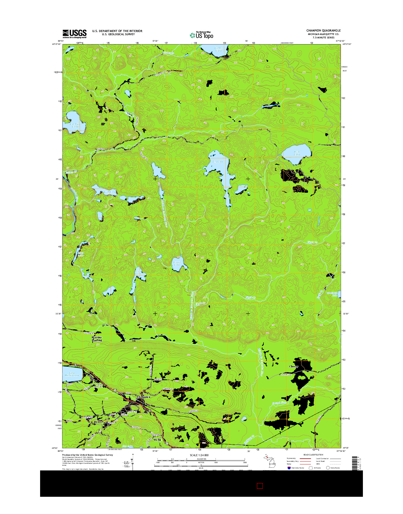 USGS US TOPO 7.5-MINUTE MAP FOR CHAMPION, MI 2014