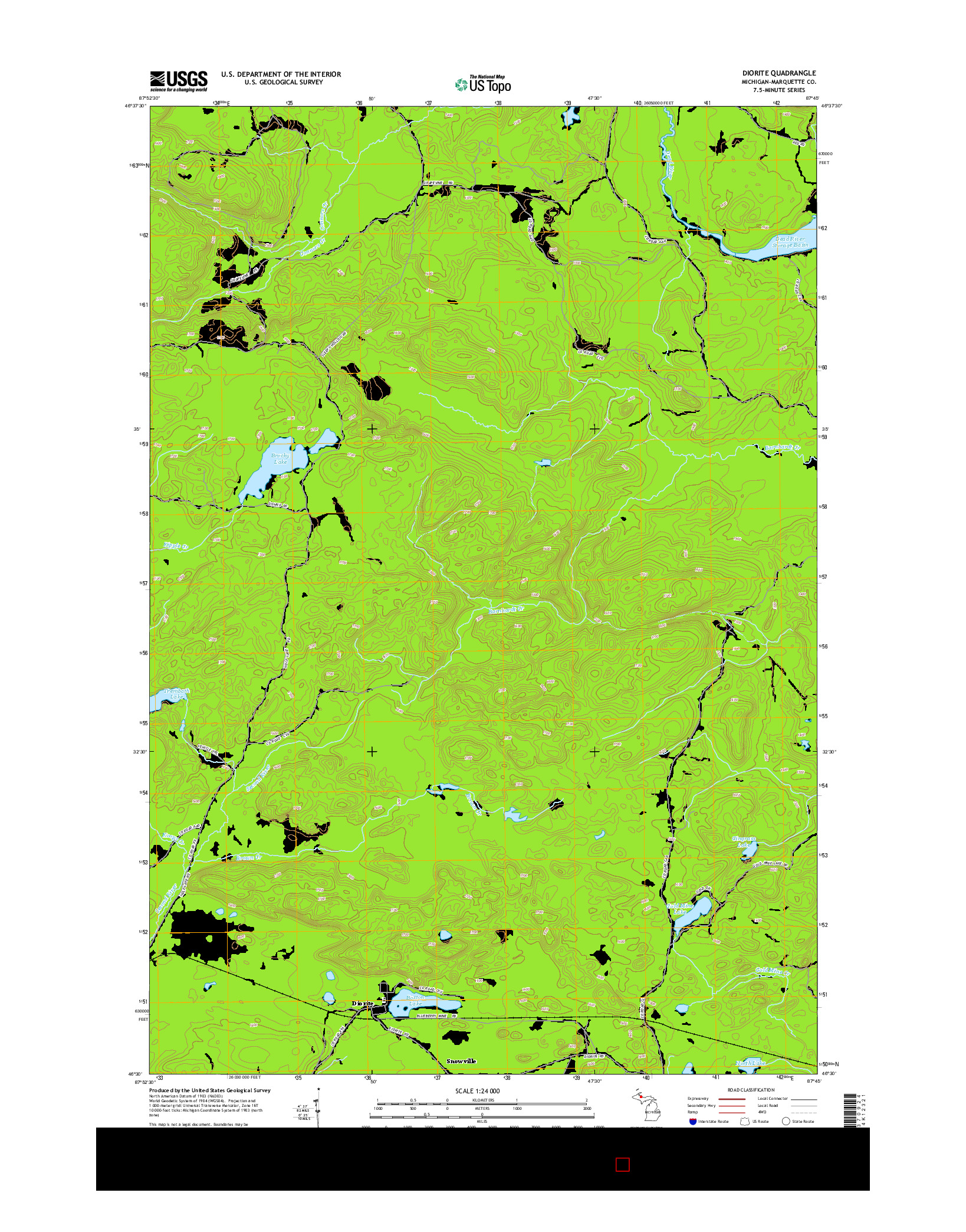 USGS US TOPO 7.5-MINUTE MAP FOR DIORITE, MI 2014