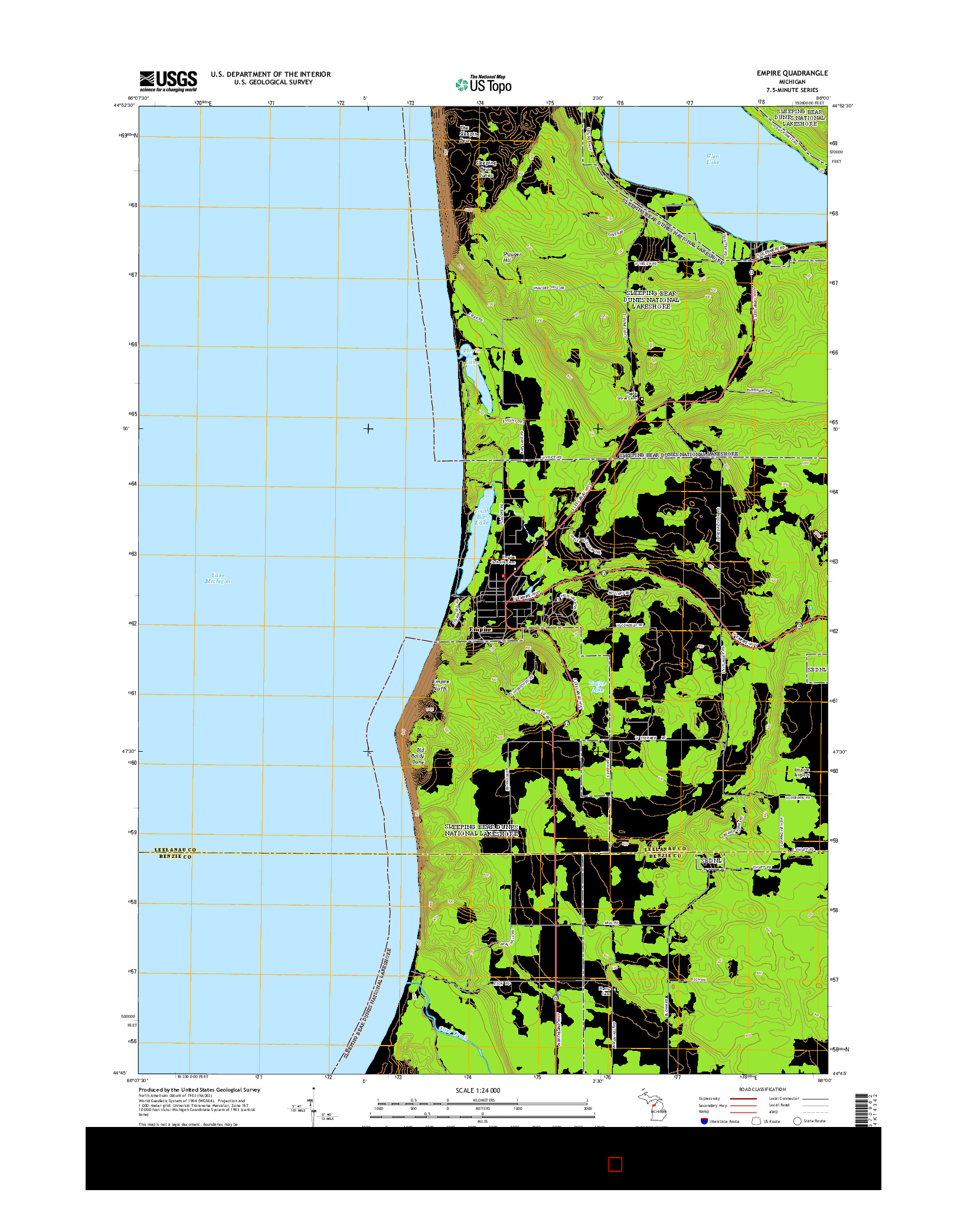 USGS US TOPO 7.5-MINUTE MAP FOR EMPIRE, MI 2014
