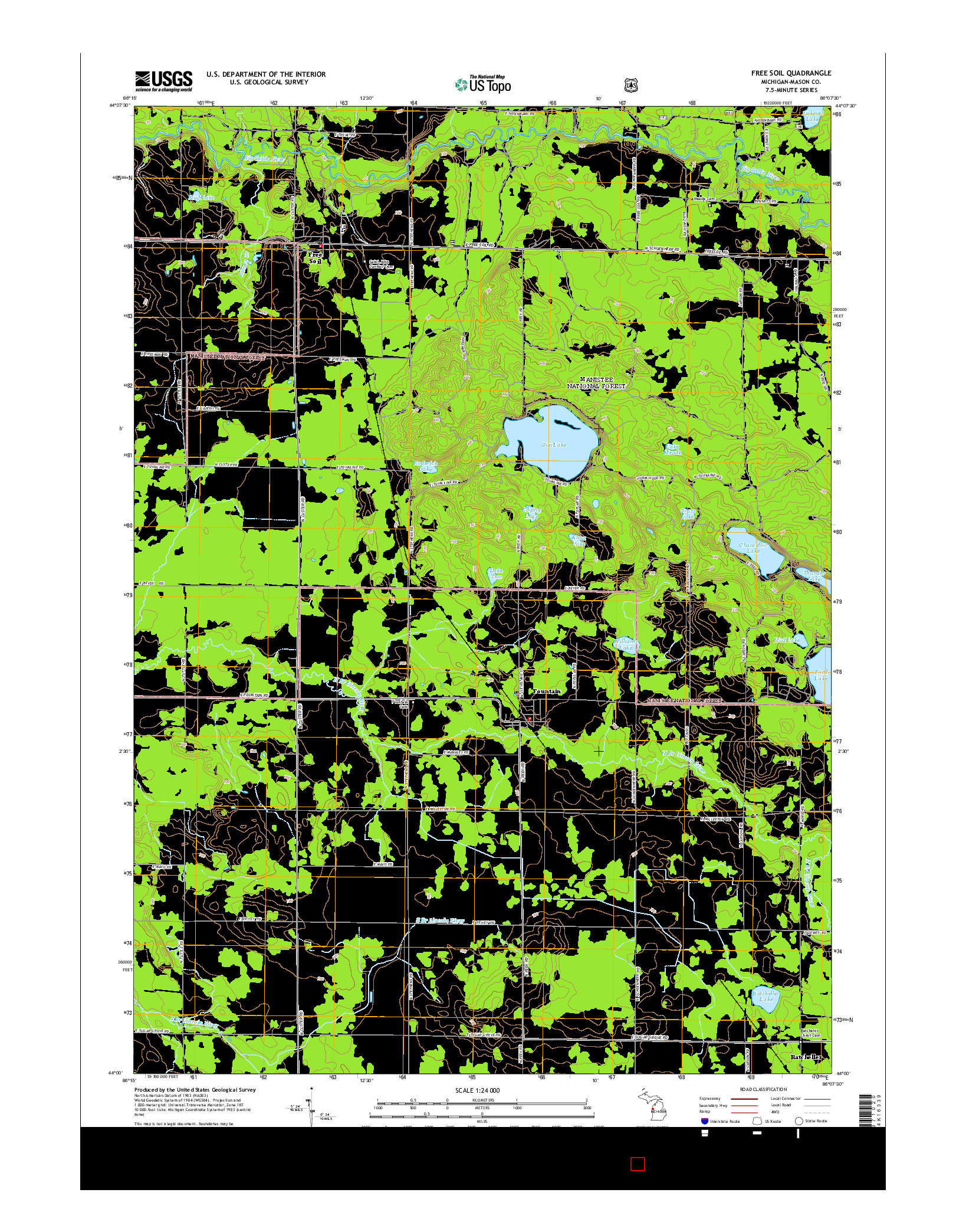 USGS US TOPO 7.5-MINUTE MAP FOR FREE SOIL, MI 2014