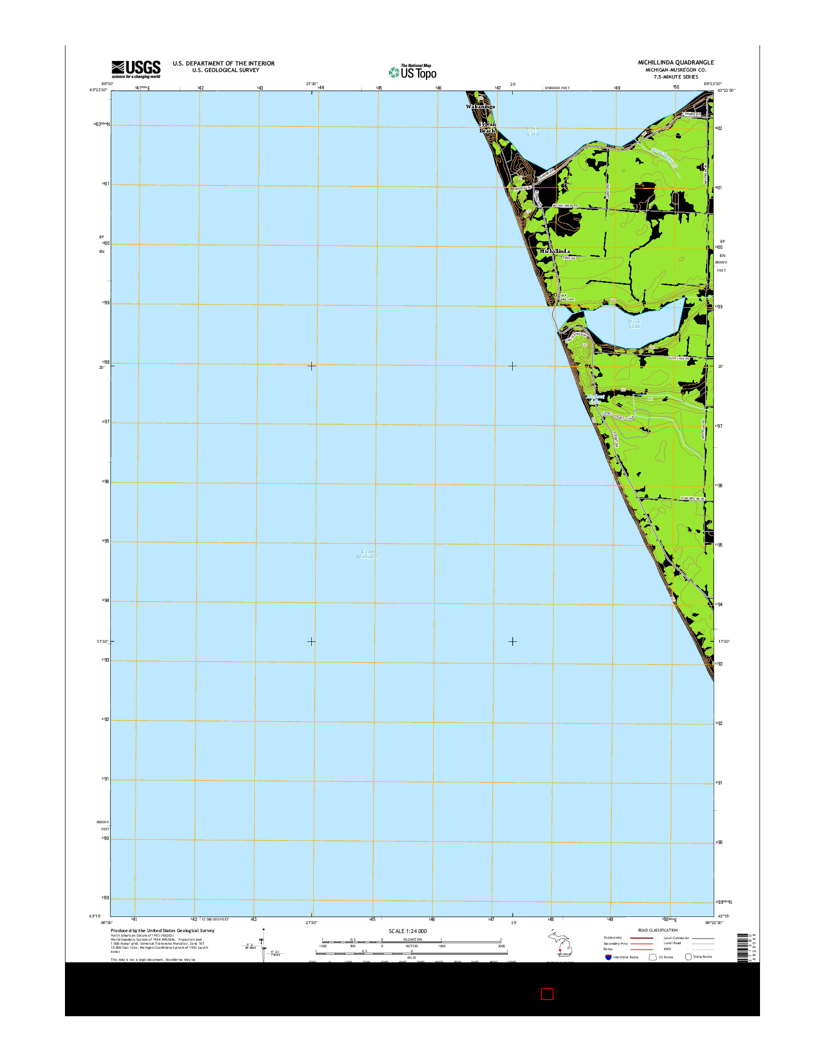 USGS US TOPO 7.5-MINUTE MAP FOR MICHILLINDA, MI 2014