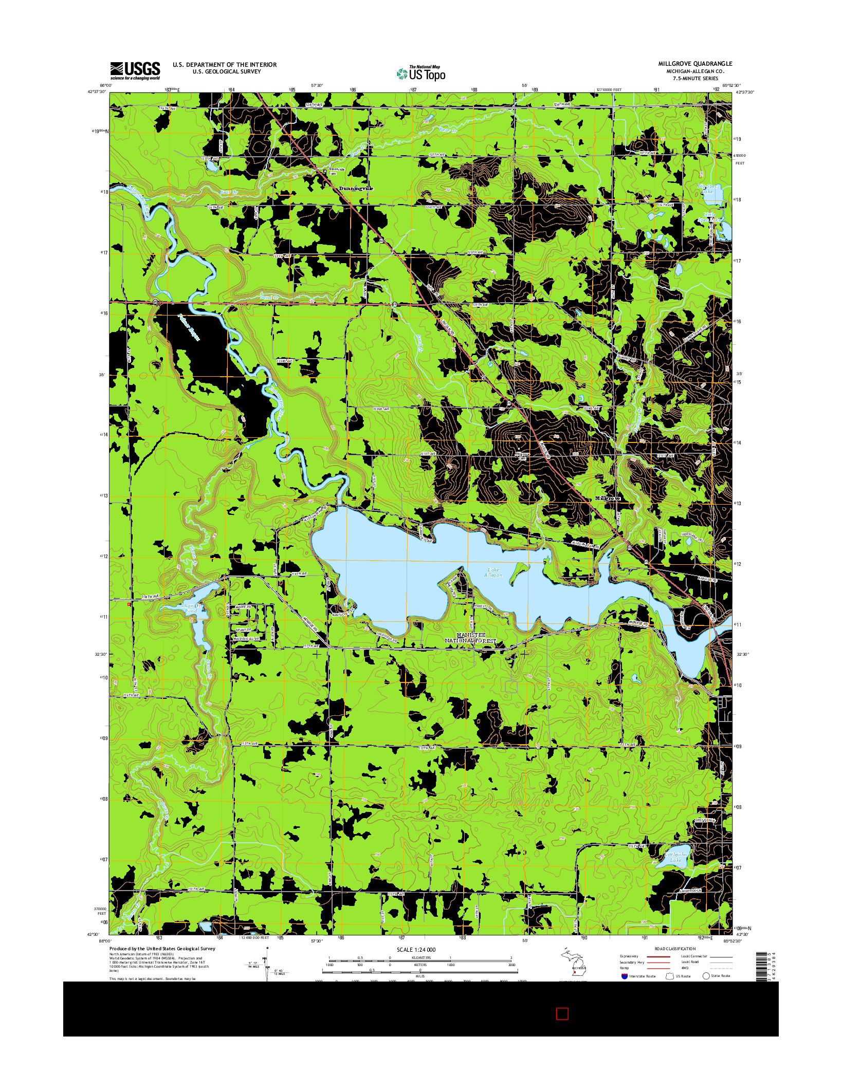 USGS US TOPO 7.5-MINUTE MAP FOR MILLGROVE, MI 2014