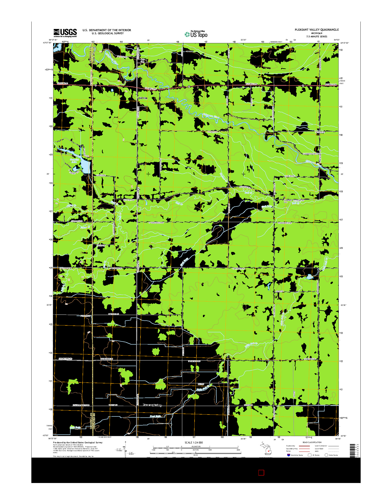 USGS US TOPO 7.5-MINUTE MAP FOR PLEASANT VALLEY, MI 2014