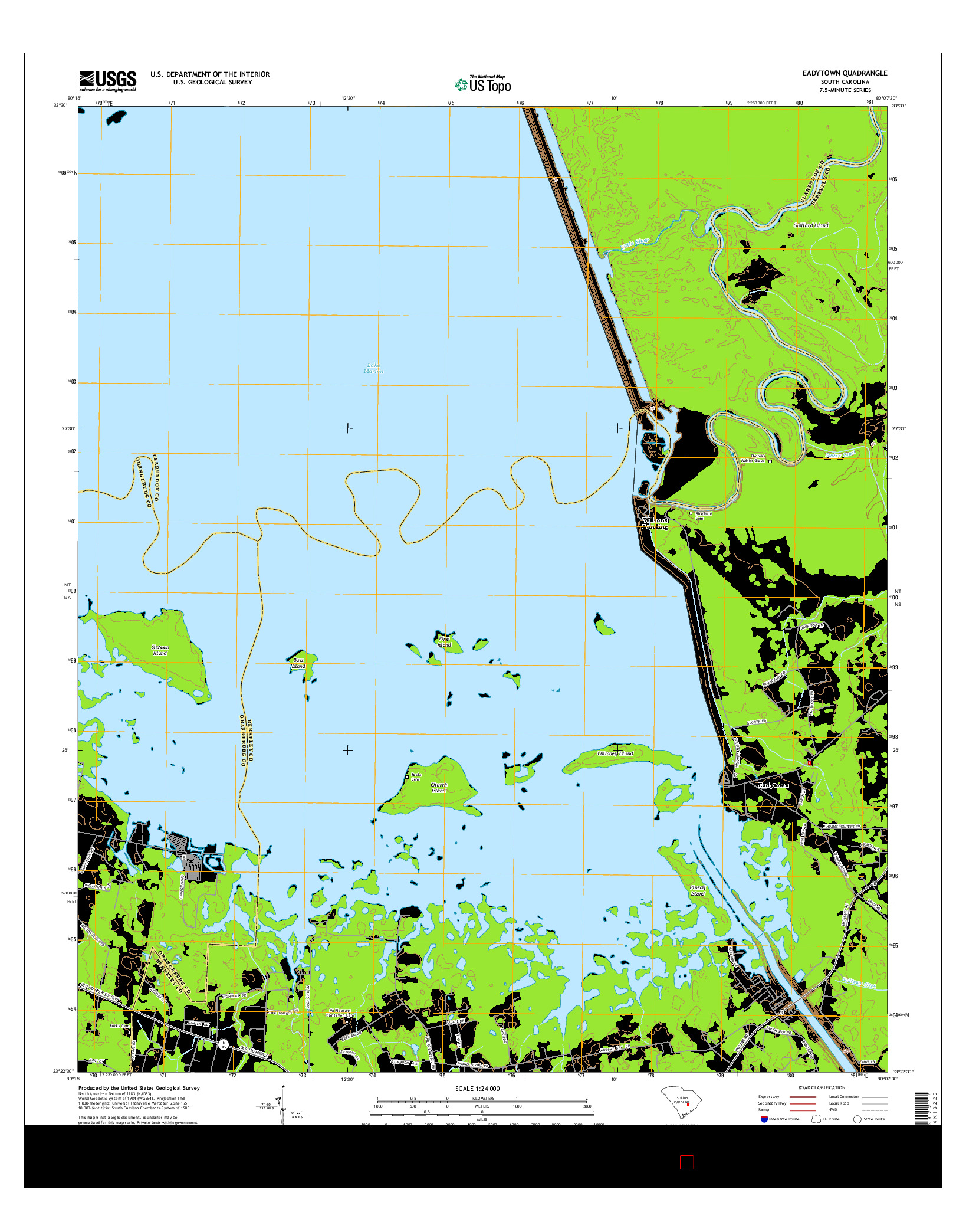 USGS US TOPO 7.5-MINUTE MAP FOR EADYTOWN, SC 2014