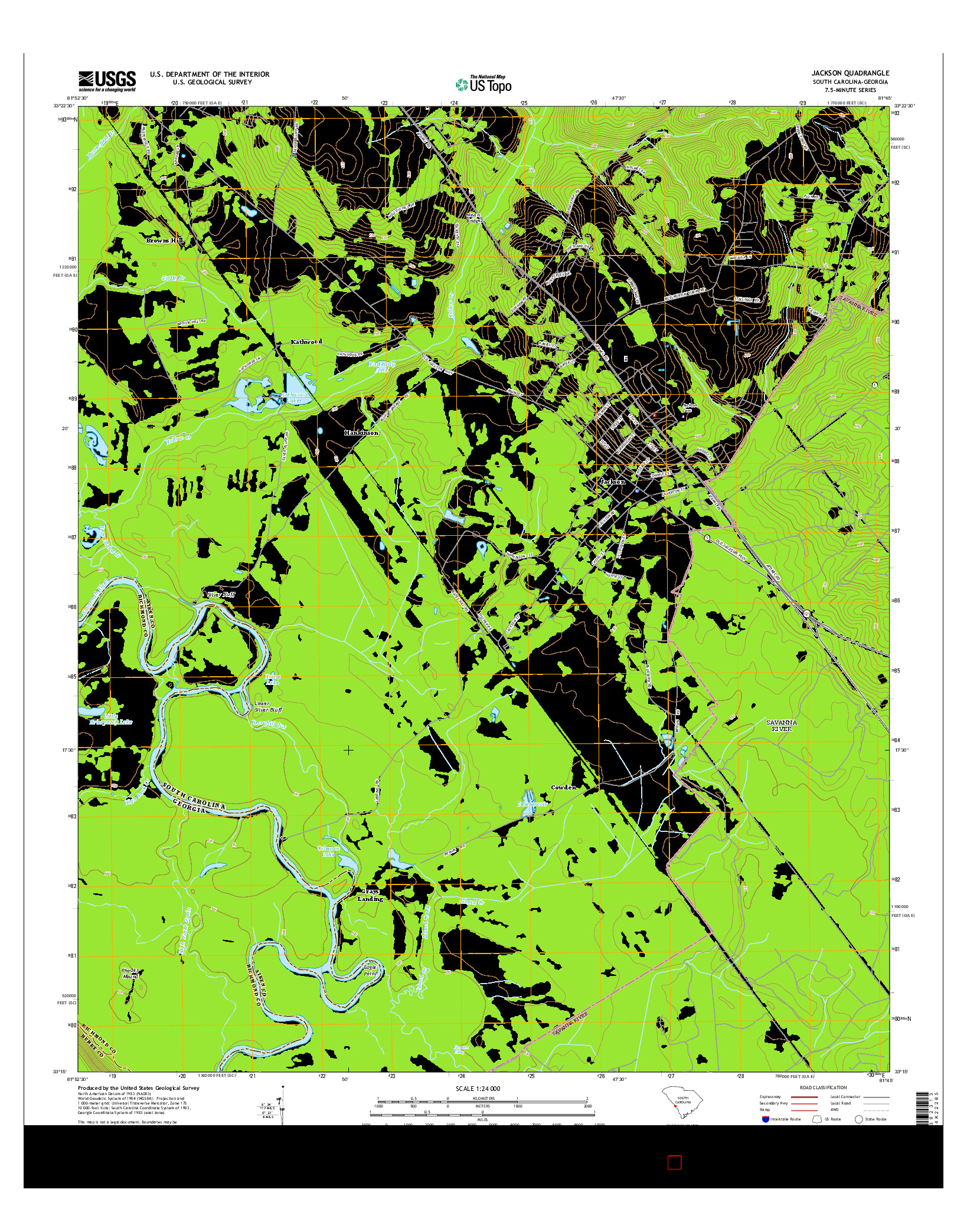 USGS US TOPO 7.5-MINUTE MAP FOR JACKSON, SC-GA 2014