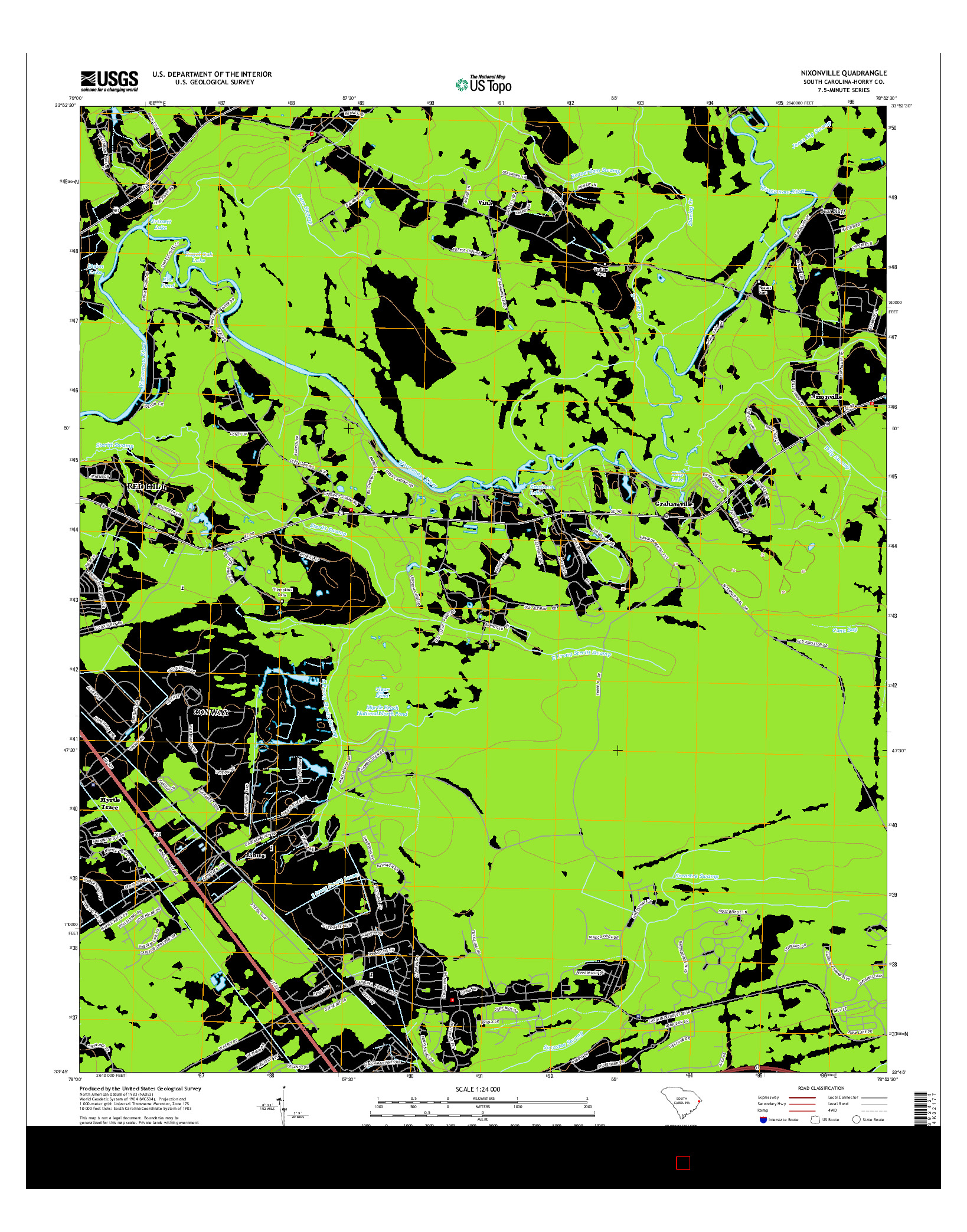 USGS US TOPO 7.5-MINUTE MAP FOR NIXONVILLE, SC 2014