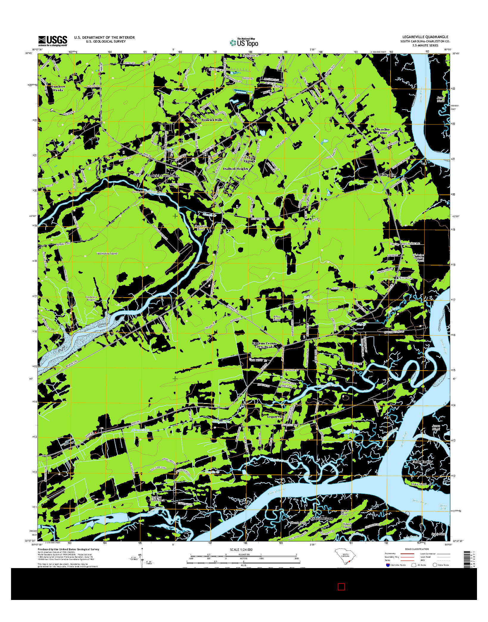 USGS US TOPO 7.5-MINUTE MAP FOR LEGAREVILLE, SC 2014