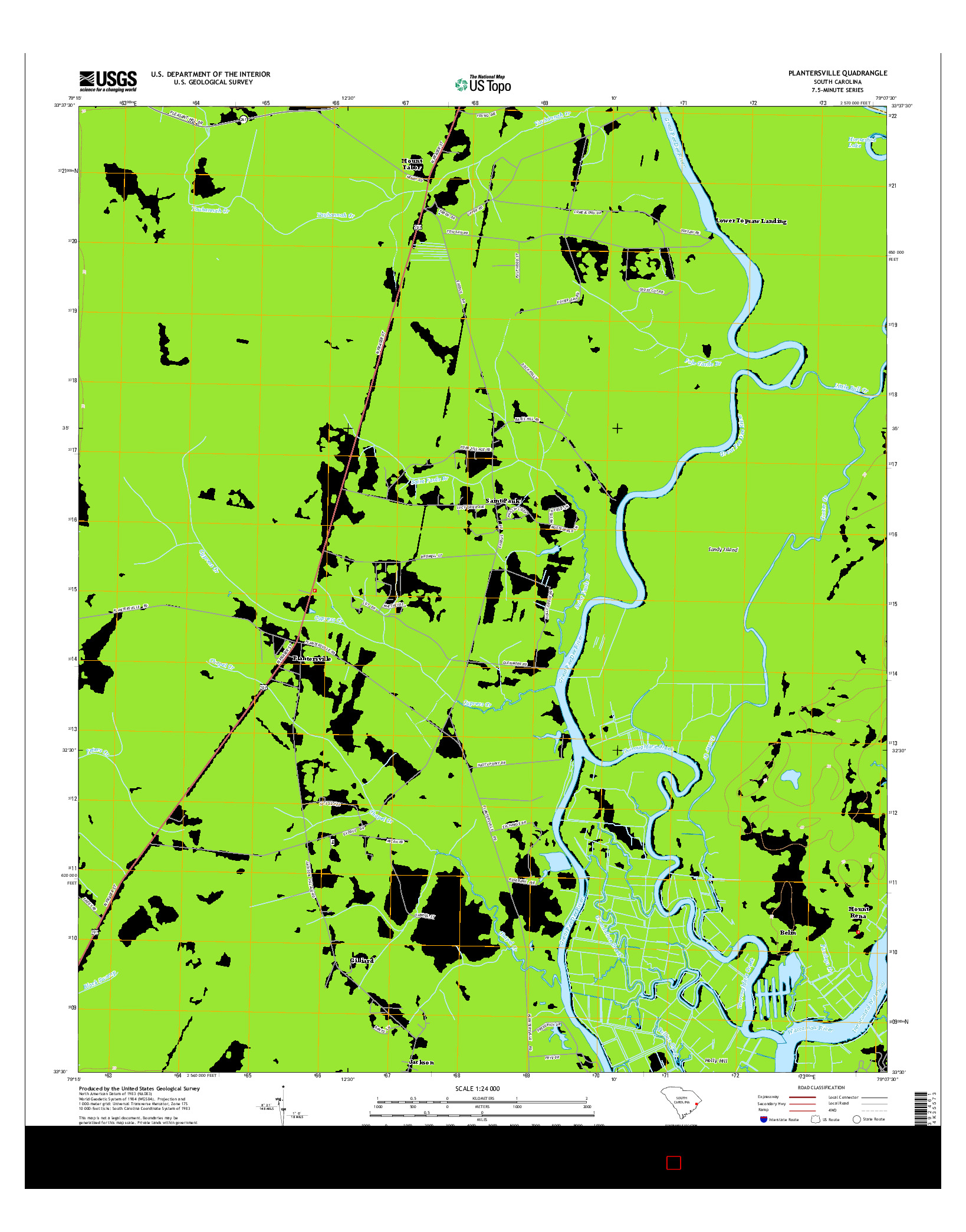USGS US TOPO 7.5-MINUTE MAP FOR PLANTERSVILLE, SC 2014