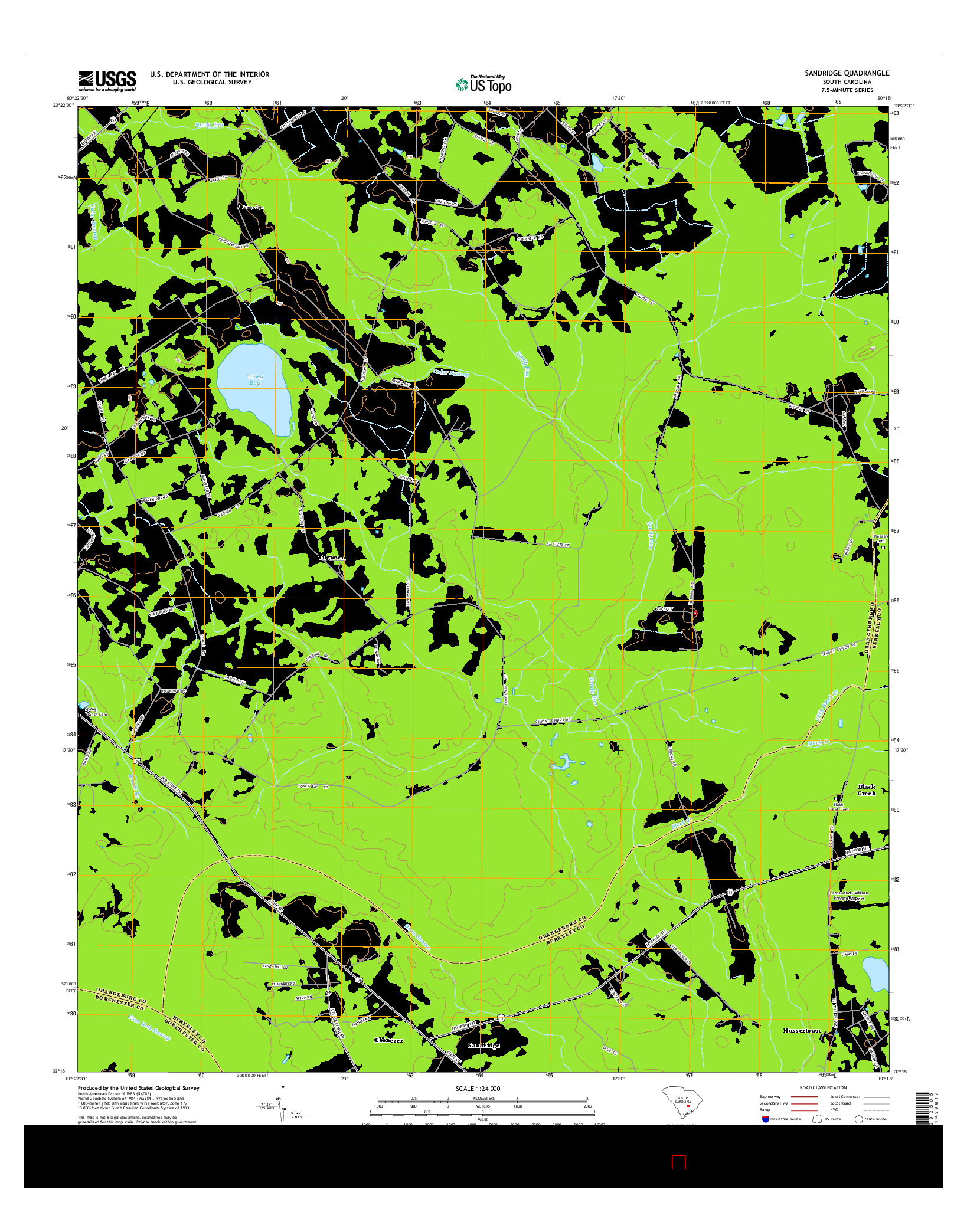 USGS US TOPO 7.5-MINUTE MAP FOR SANDRIDGE, SC 2014