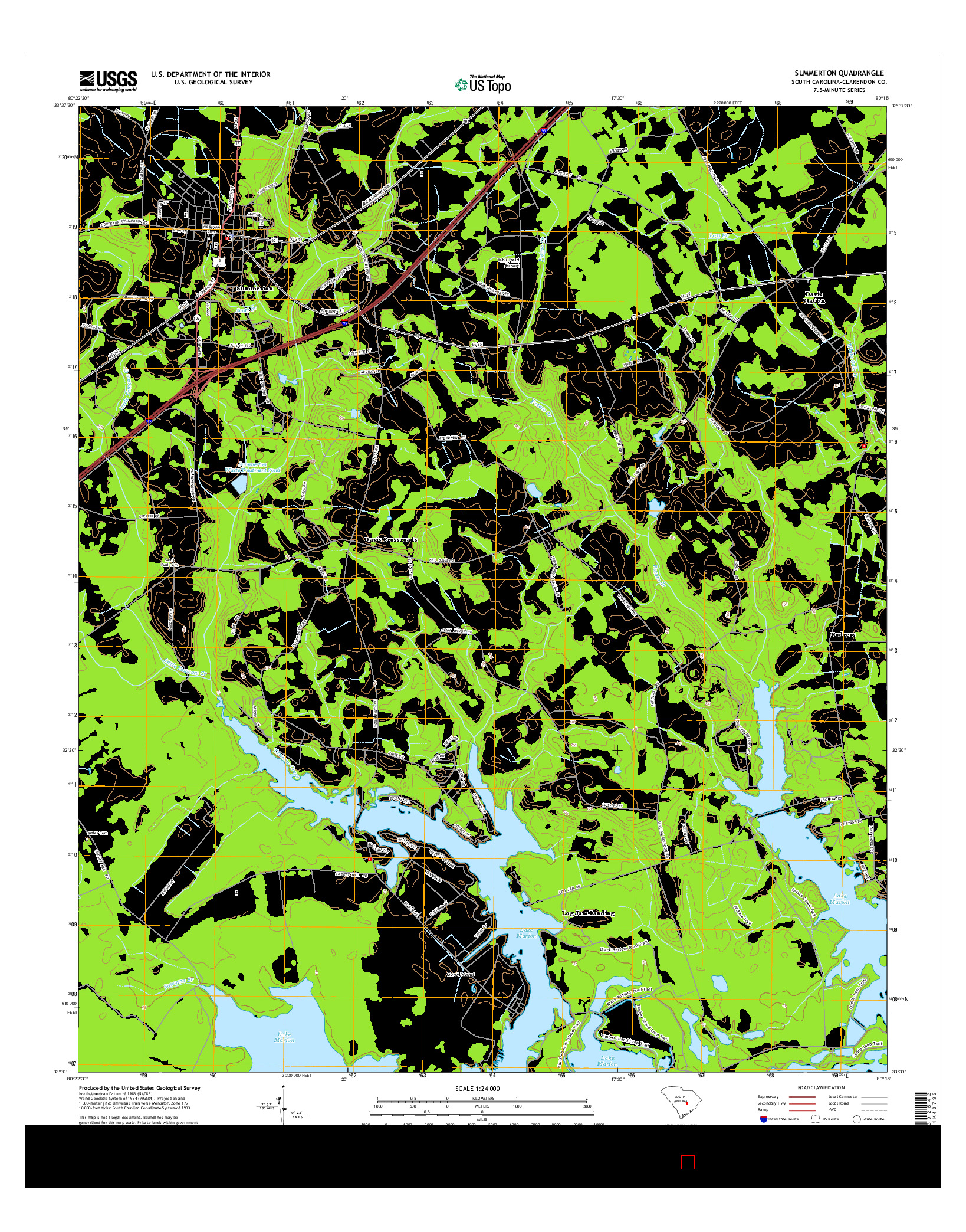USGS US TOPO 7.5-MINUTE MAP FOR SUMMERTON, SC 2014