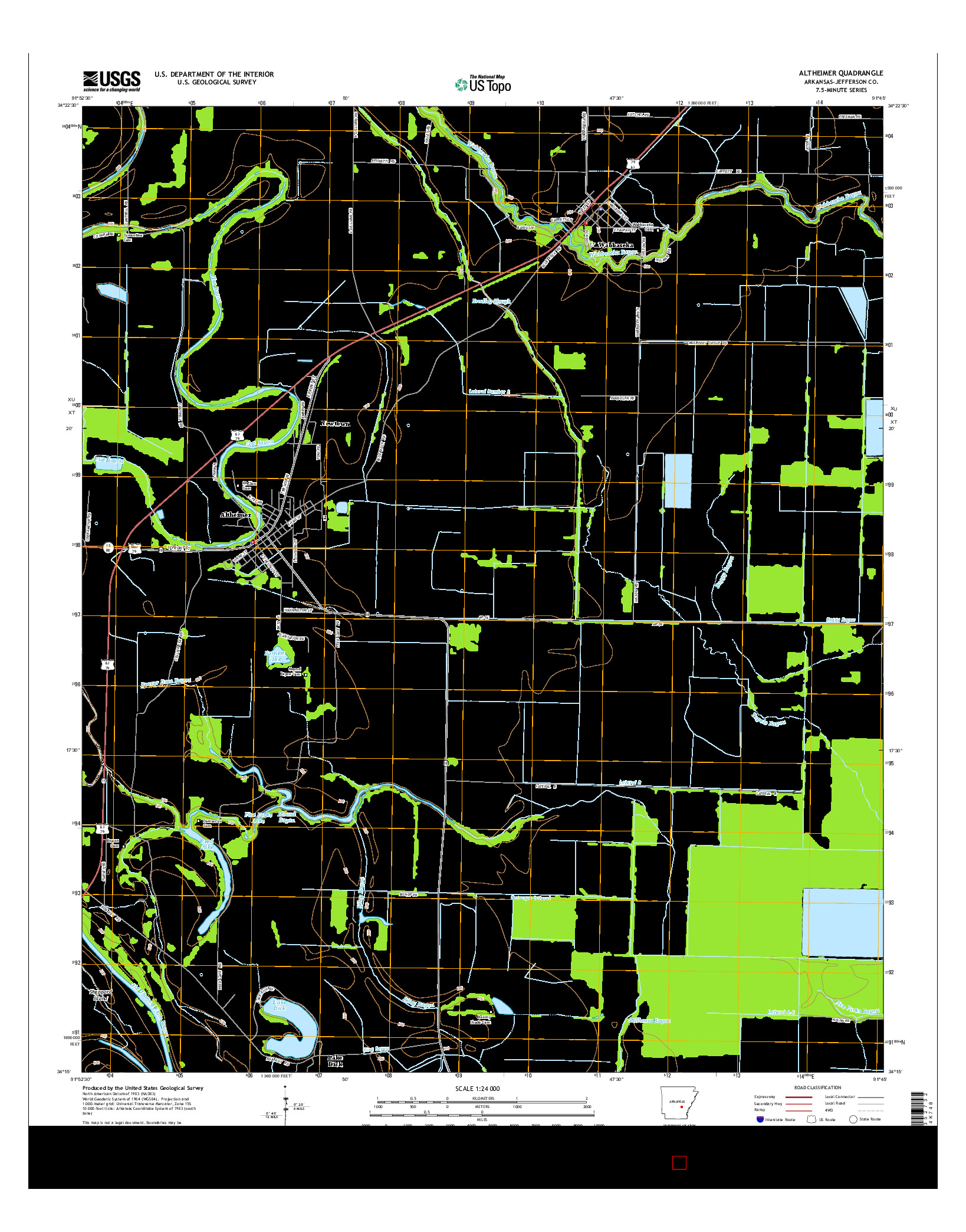 USGS US TOPO 7.5-MINUTE MAP FOR ALTHEIMER, AR 2014