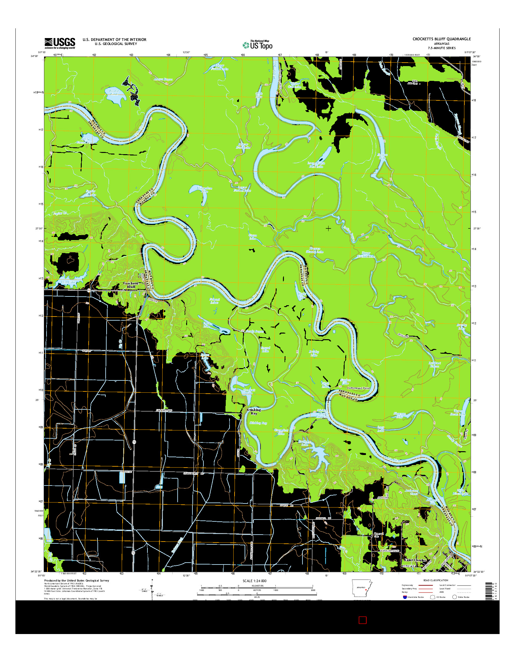 USGS US TOPO 7.5-MINUTE MAP FOR CROCKETTS BLUFF, AR 2014