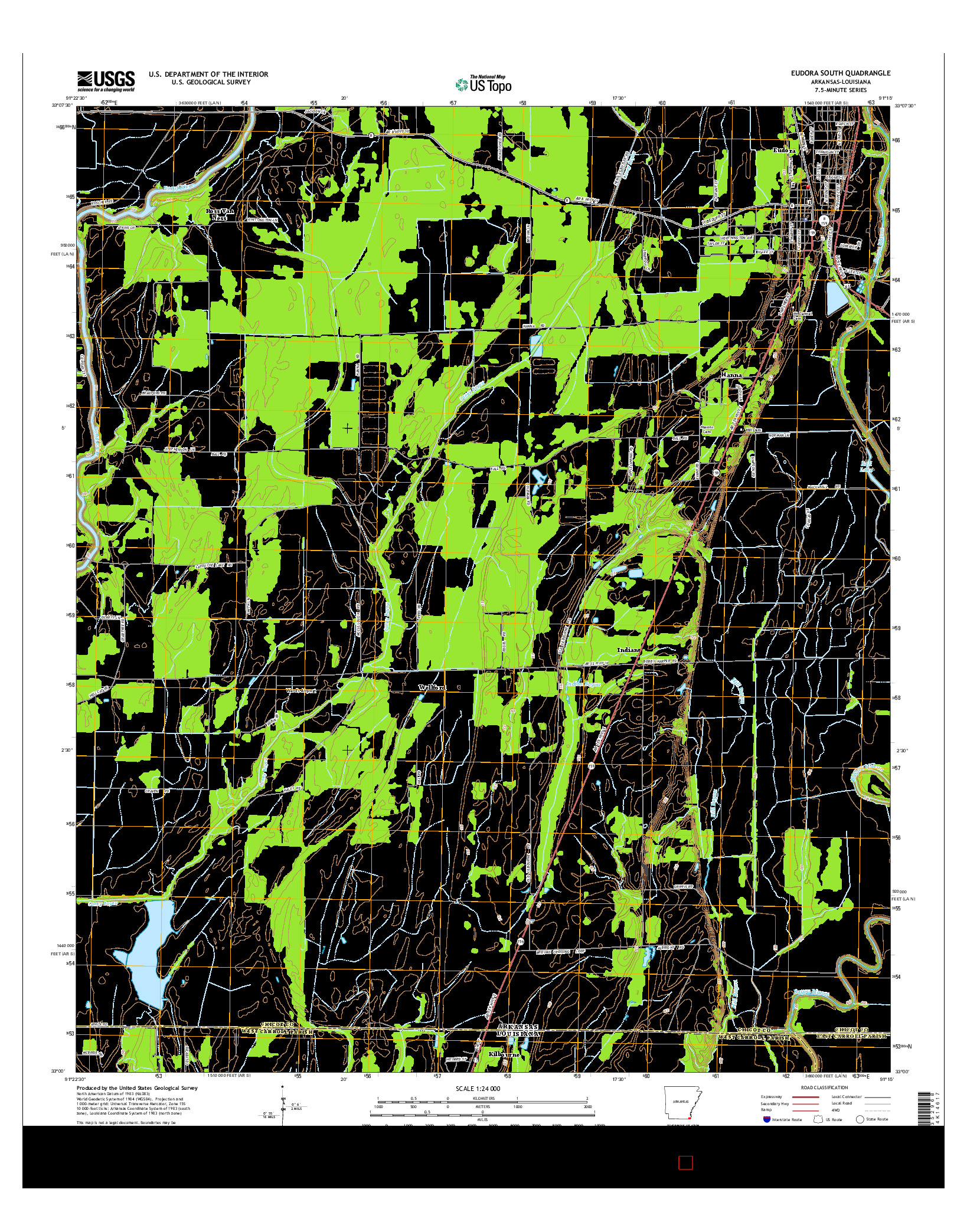 USGS US TOPO 7.5-MINUTE MAP FOR EUDORA SOUTH, AR-LA 2014