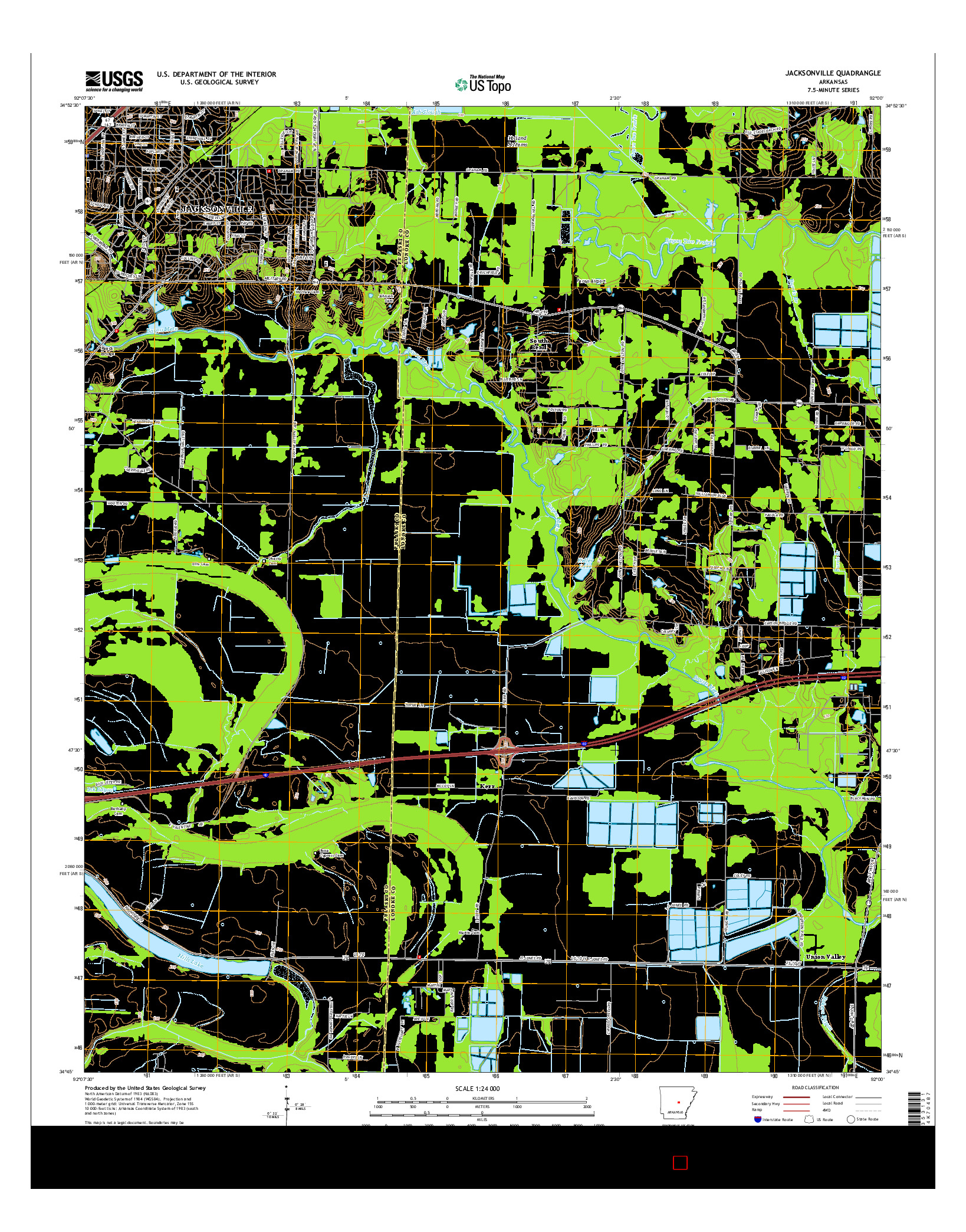 USGS US TOPO 7.5-MINUTE MAP FOR JACKSONVILLE, AR 2014