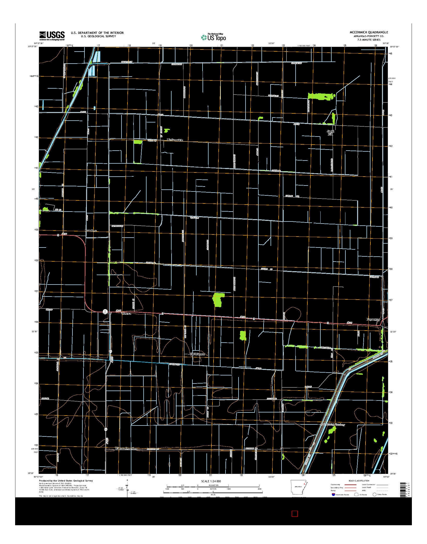 USGS US TOPO 7.5-MINUTE MAP FOR MCCORMICK, AR 2014