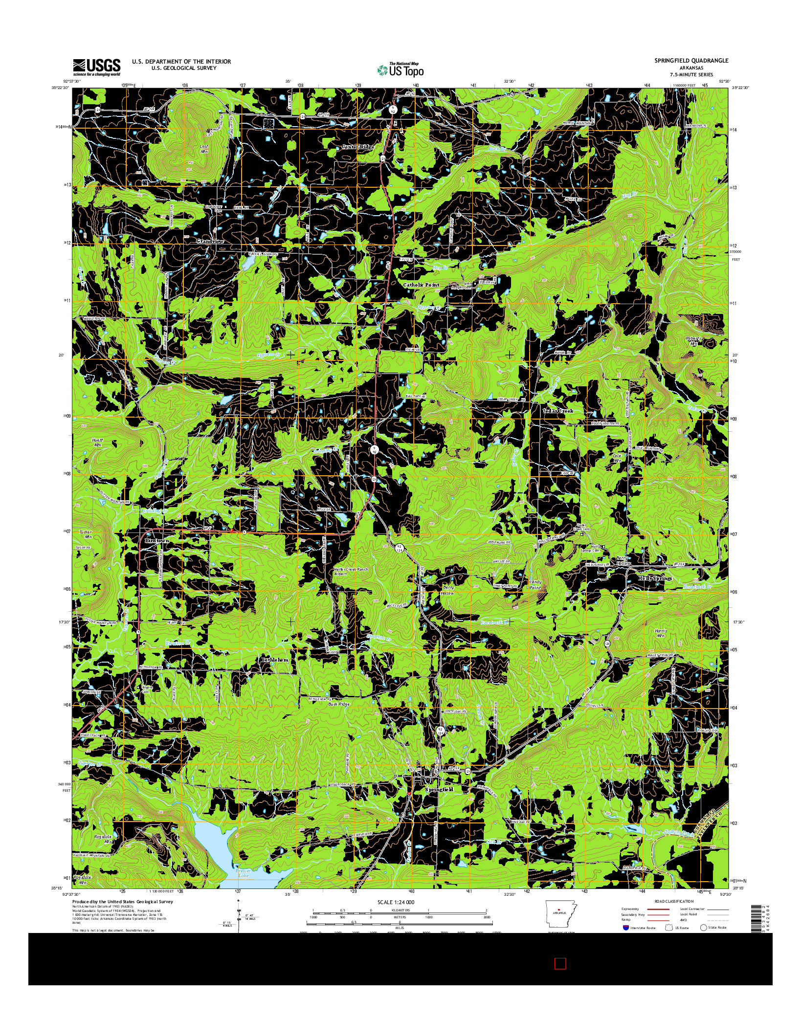 USGS US TOPO 7.5-MINUTE MAP FOR SPRINGFIELD, AR 2014