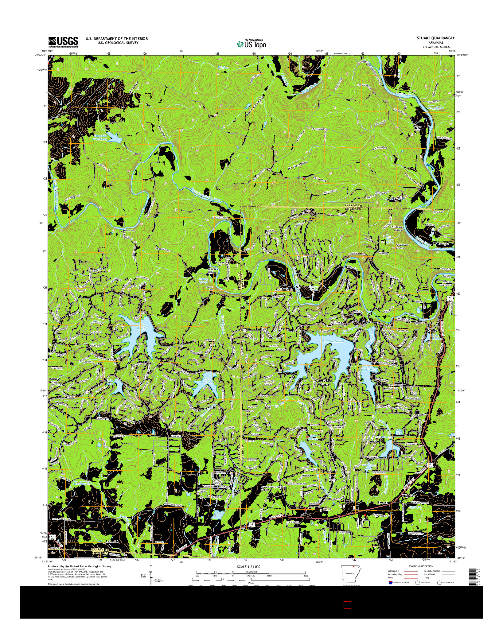 USGS US TOPO 7.5-MINUTE MAP FOR STUART, AR 2014
