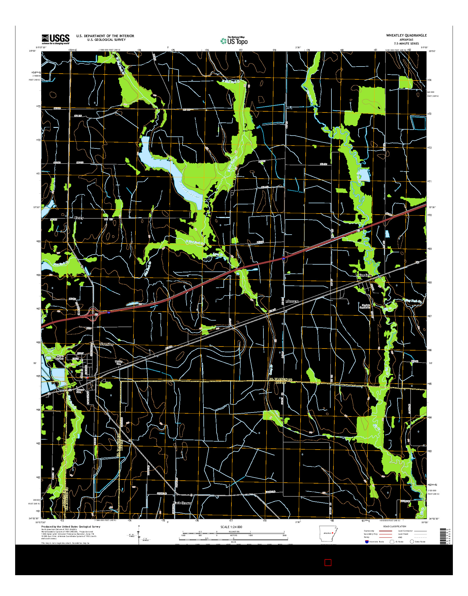USGS US TOPO 7.5-MINUTE MAP FOR WHEATLEY, AR 2014