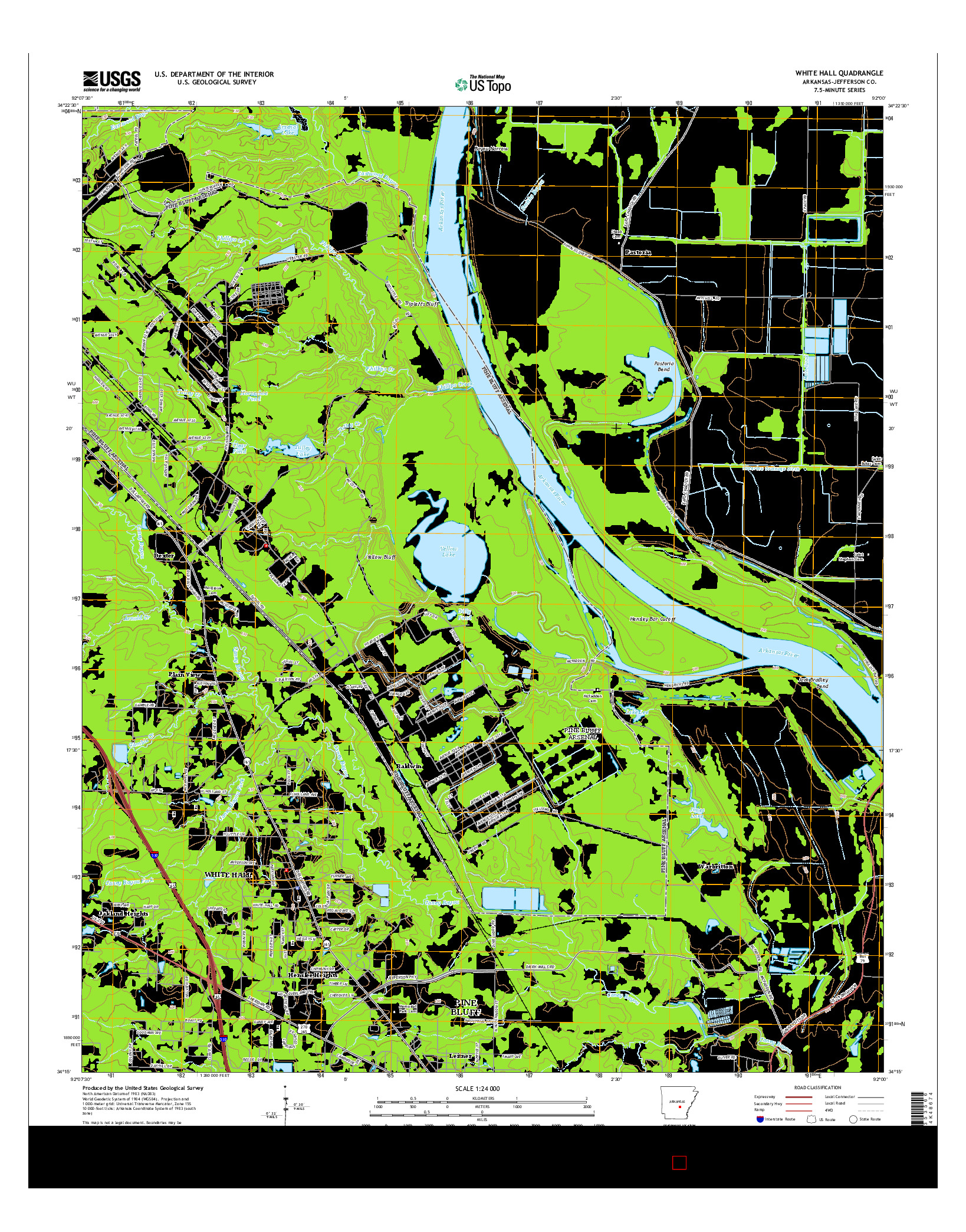 USGS US TOPO 7.5-MINUTE MAP FOR WHITE HALL, AR 2014