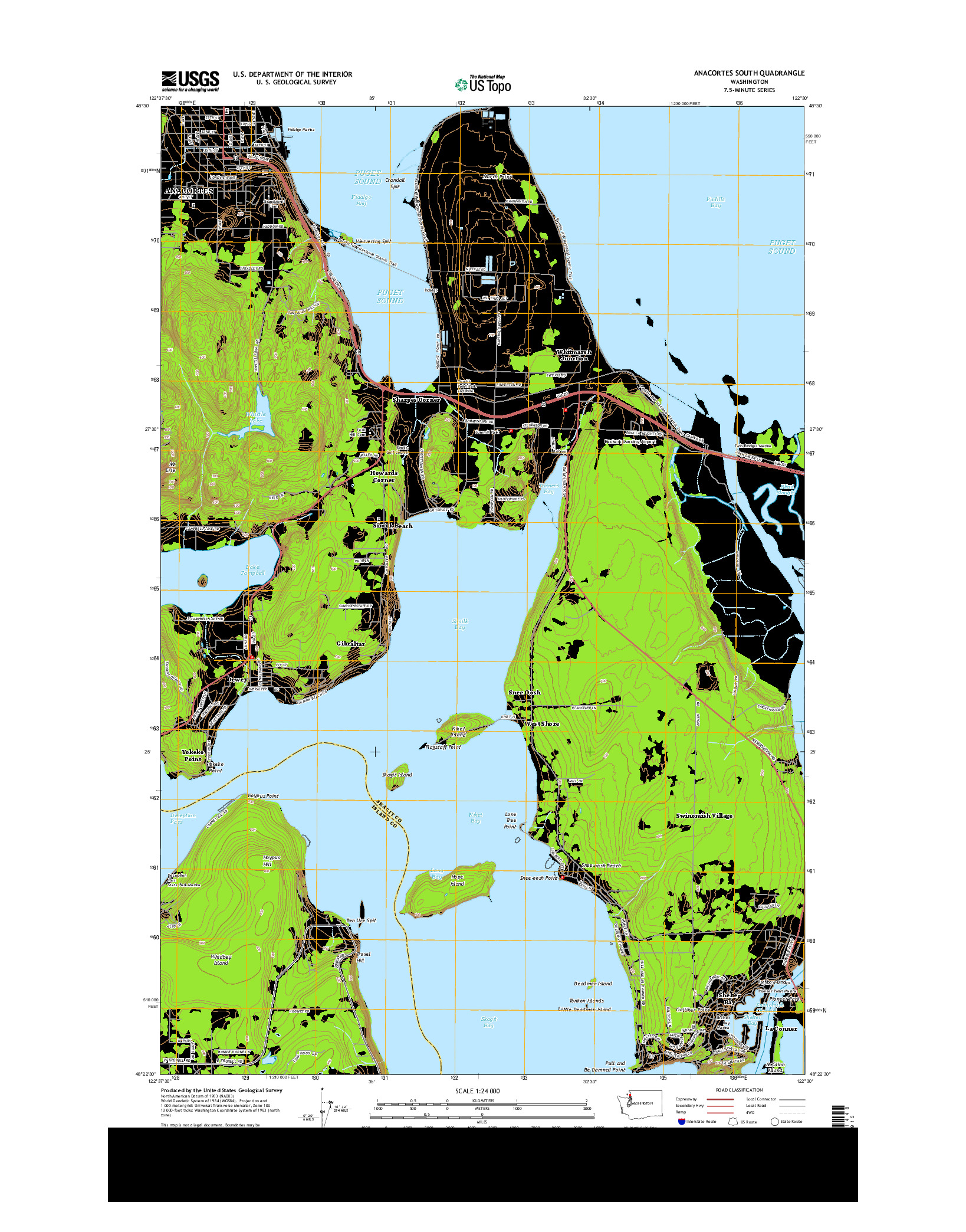 USGS US TOPO 7.5-MINUTE MAP FOR ANACORTES SOUTH, WA 2014