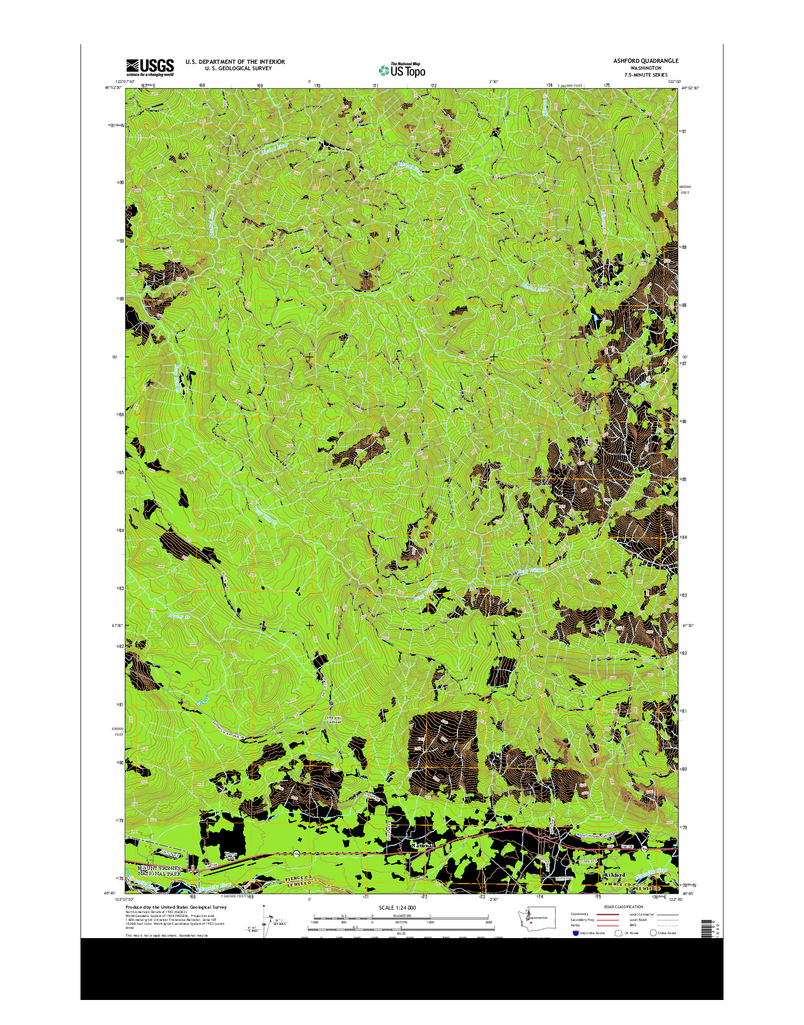 USGS US TOPO 7.5-MINUTE MAP FOR ASHFORD, WA 2014