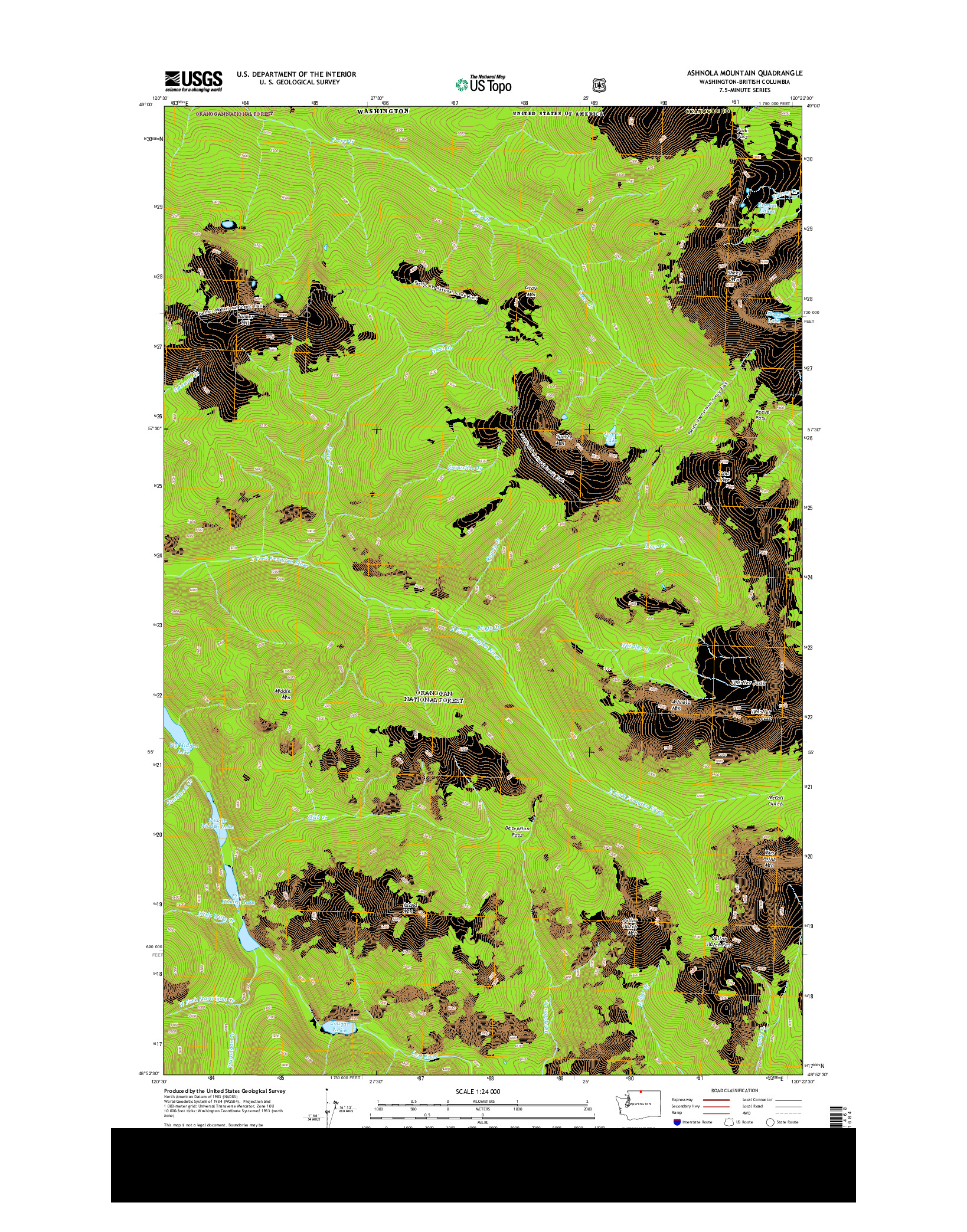 USGS US TOPO 7.5-MINUTE MAP FOR ASHNOLA MOUNTAIN, WA-BC 2014