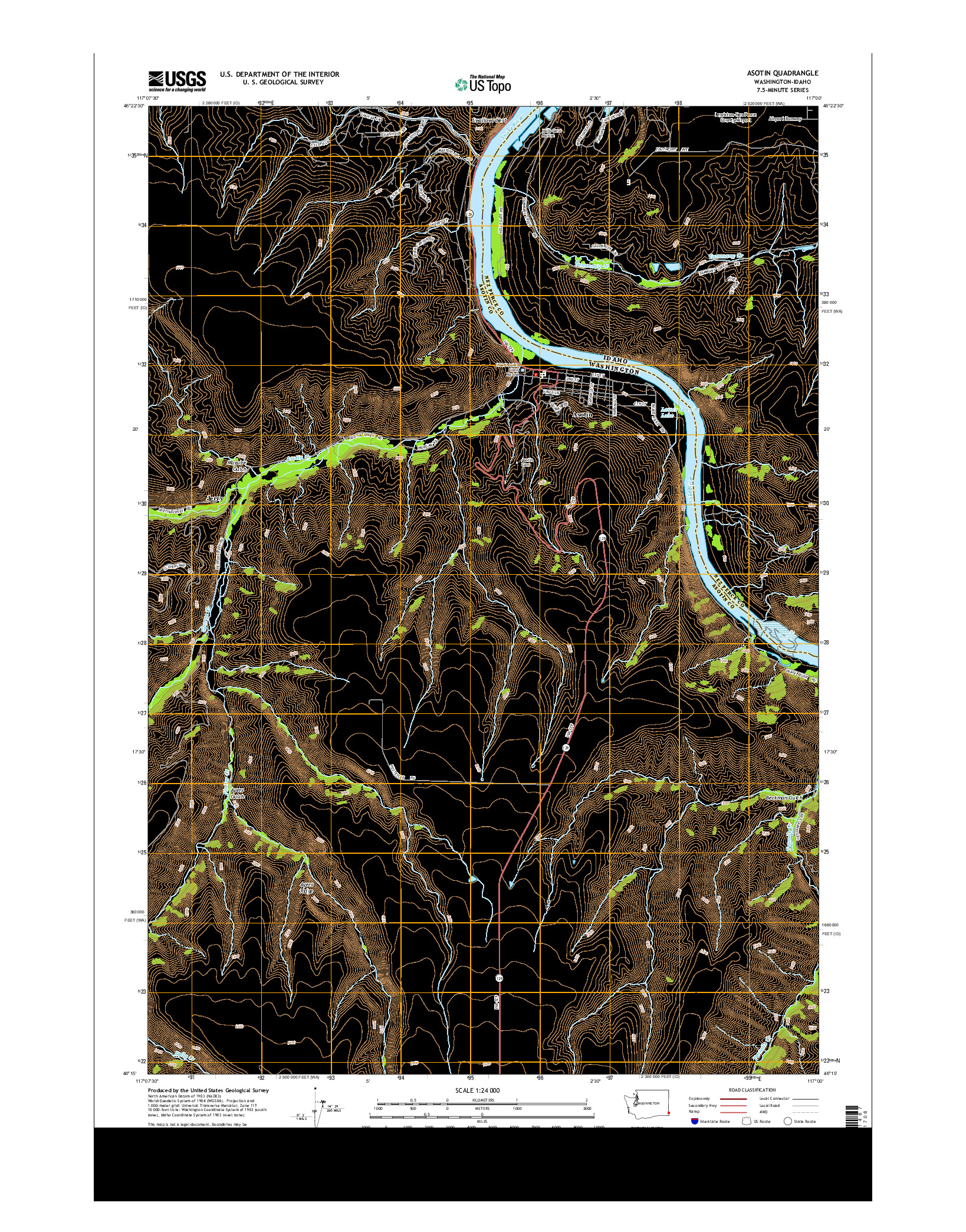 USGS US TOPO 7.5-MINUTE MAP FOR ASOTIN, WA-ID 2014