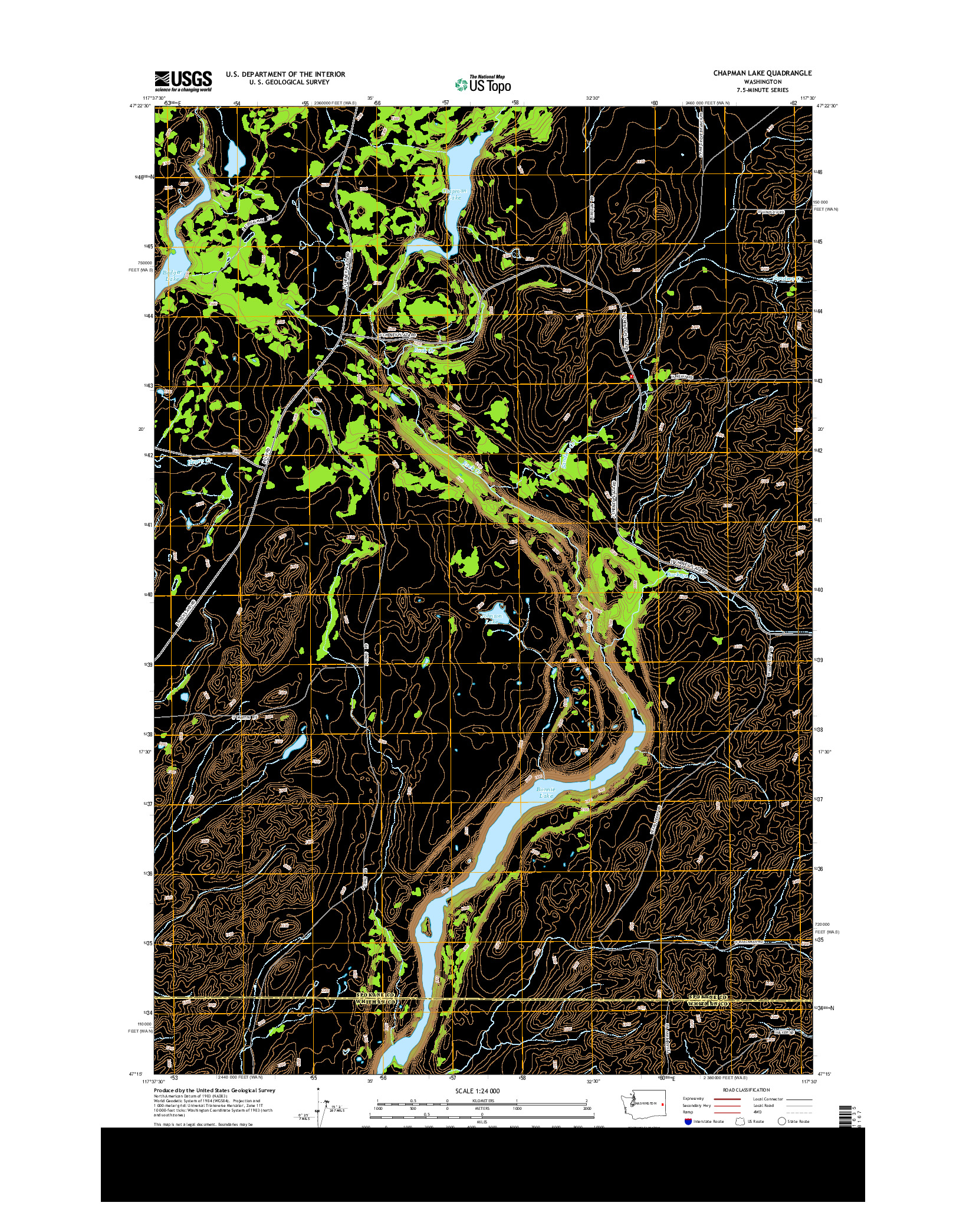 USGS US TOPO 7.5-MINUTE MAP FOR CHAPMAN LAKE, WA 2014
