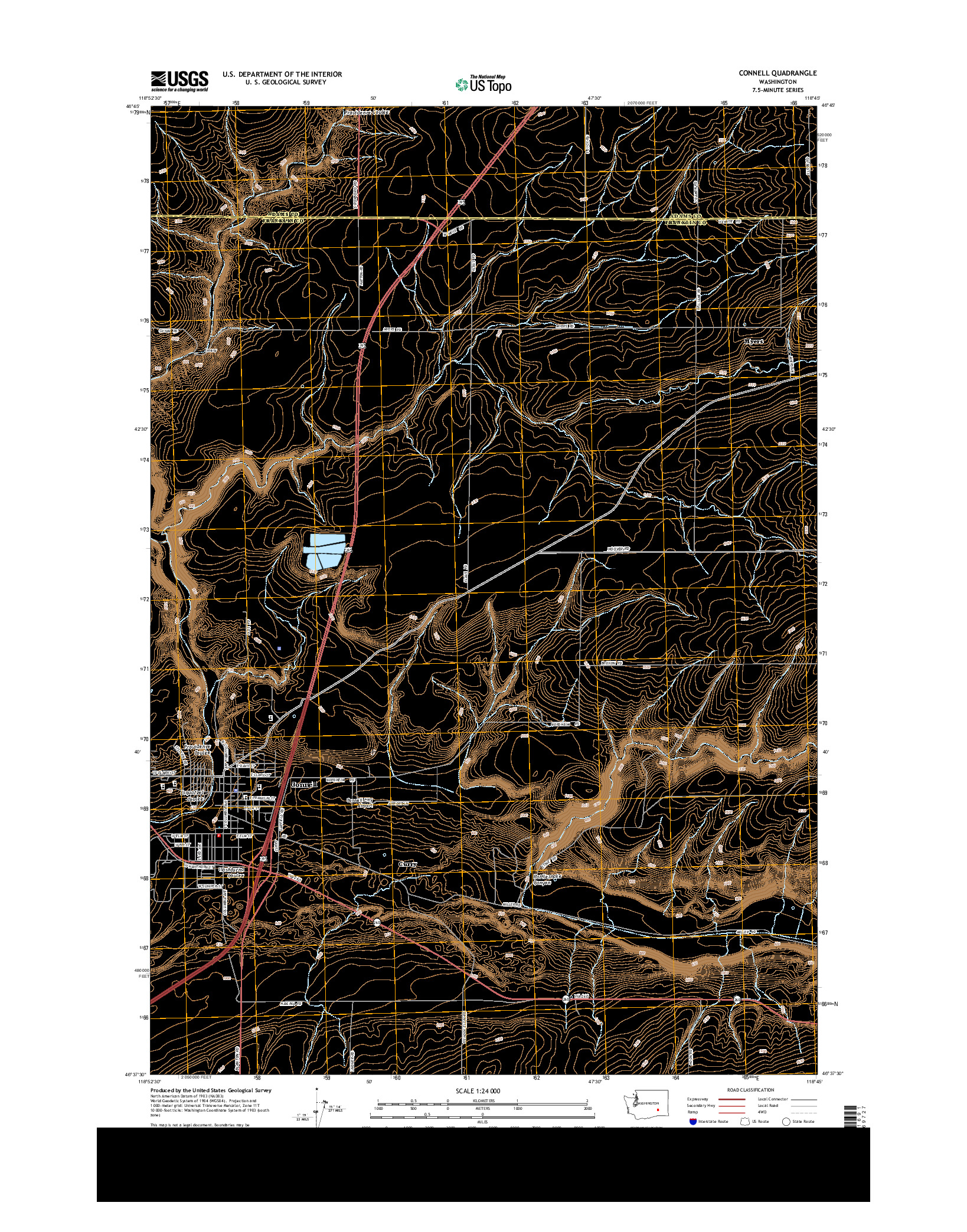 USGS US TOPO 7.5-MINUTE MAP FOR CONNELL, WA 2014