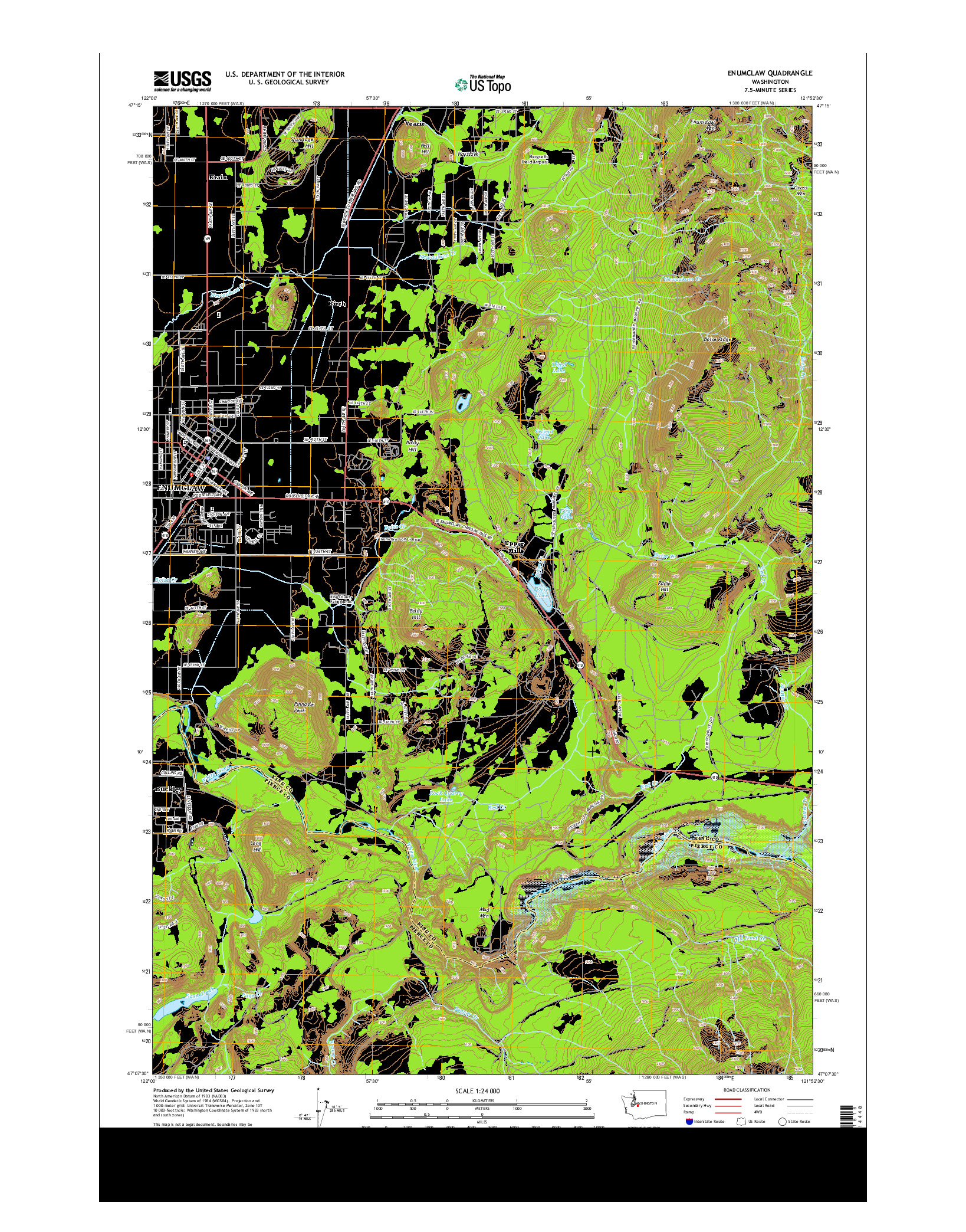 USGS US TOPO 7.5-MINUTE MAP FOR ENUMCLAW, WA 2014