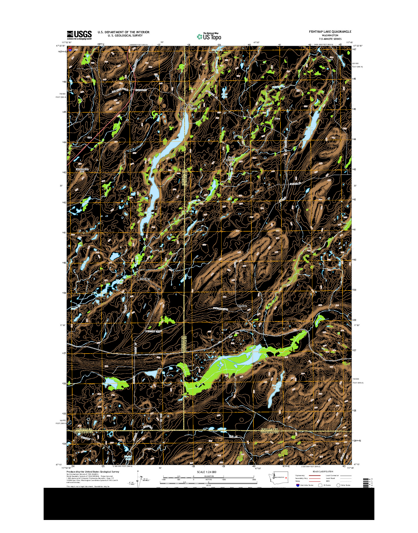 USGS US TOPO 7.5-MINUTE MAP FOR FISHTRAP LAKE, WA 2014