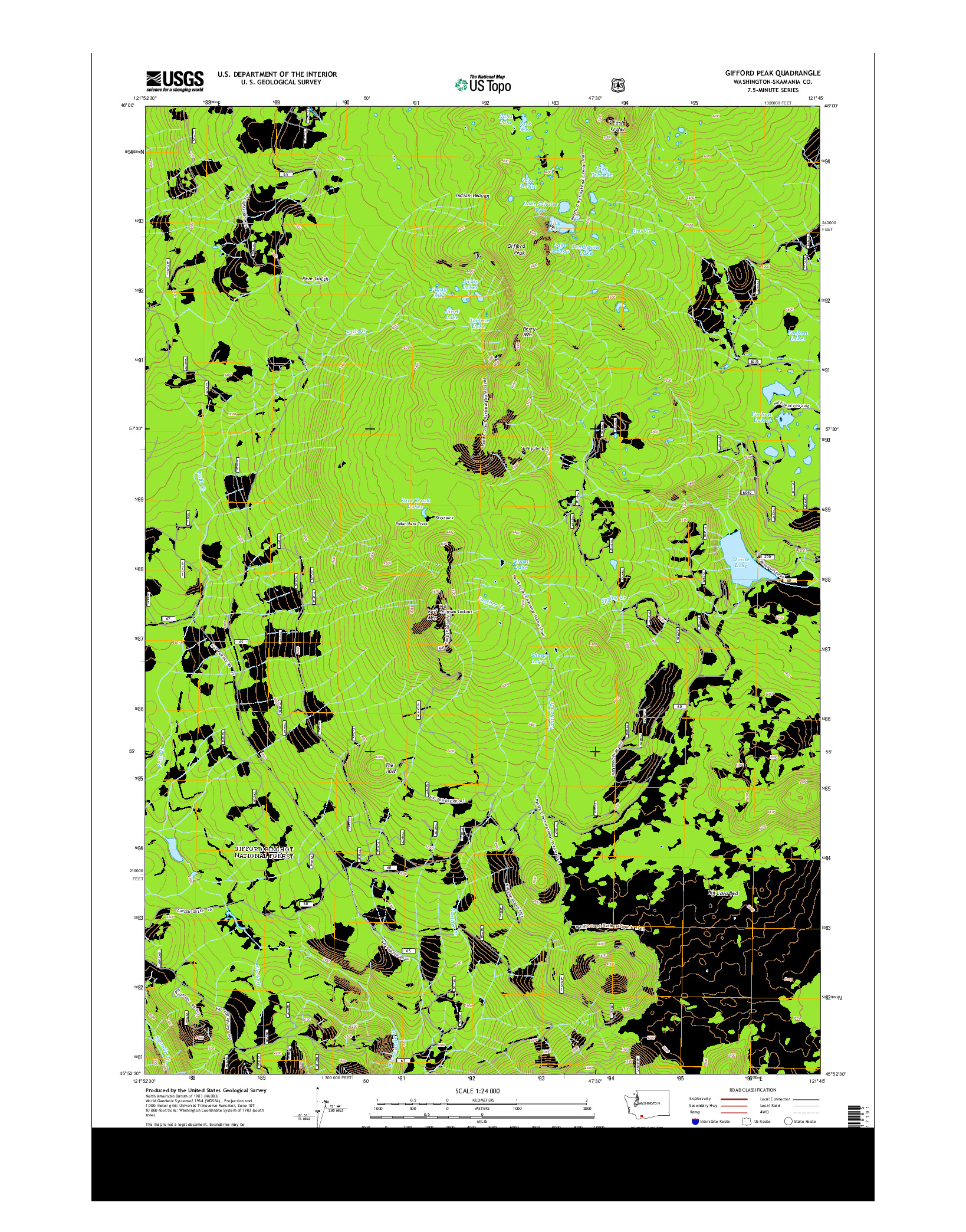 USGS US TOPO 7.5-MINUTE MAP FOR GIFFORD PEAK, WA 2014