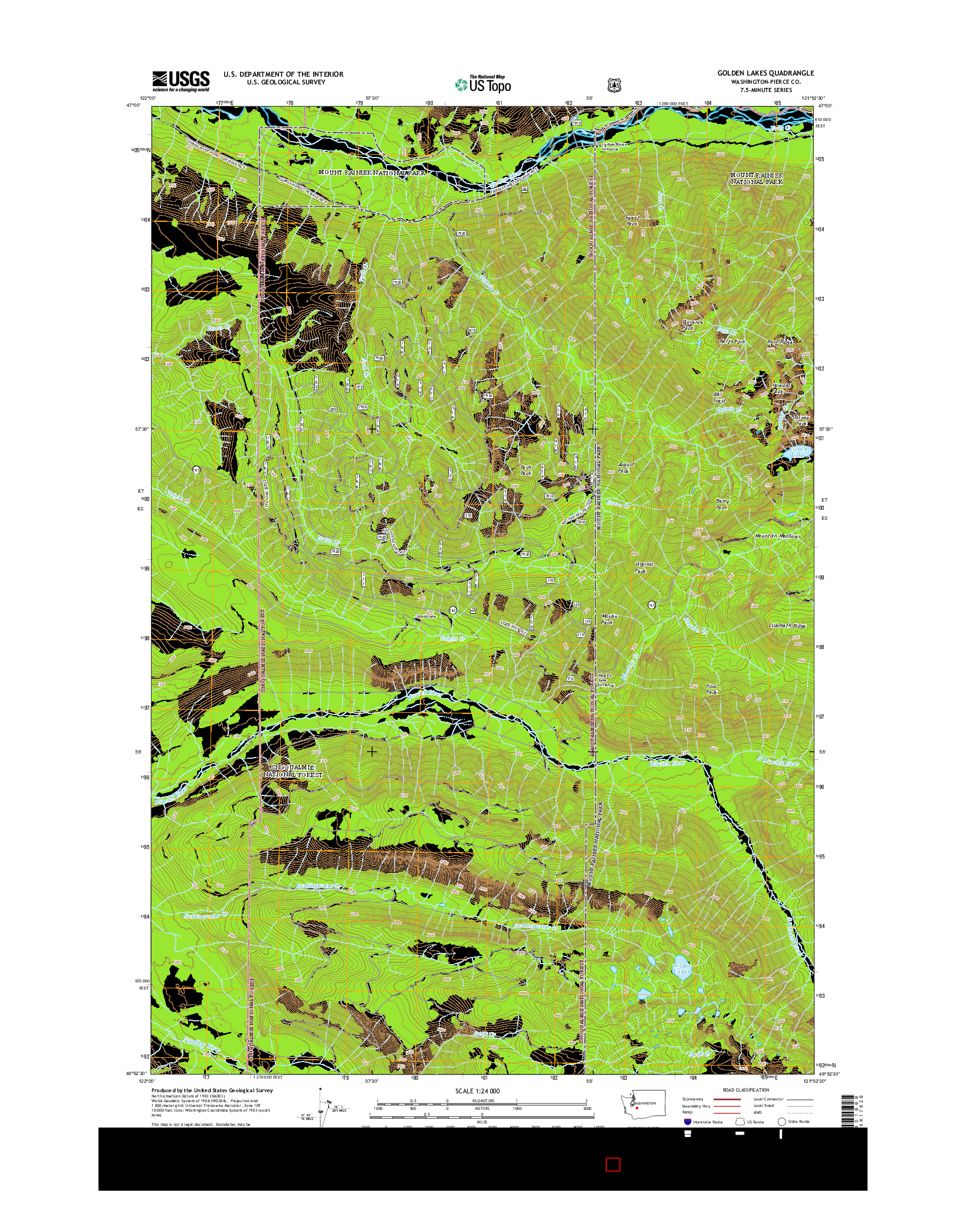 USGS US TOPO 7.5-MINUTE MAP FOR GOLDEN LAKES, WA 2014