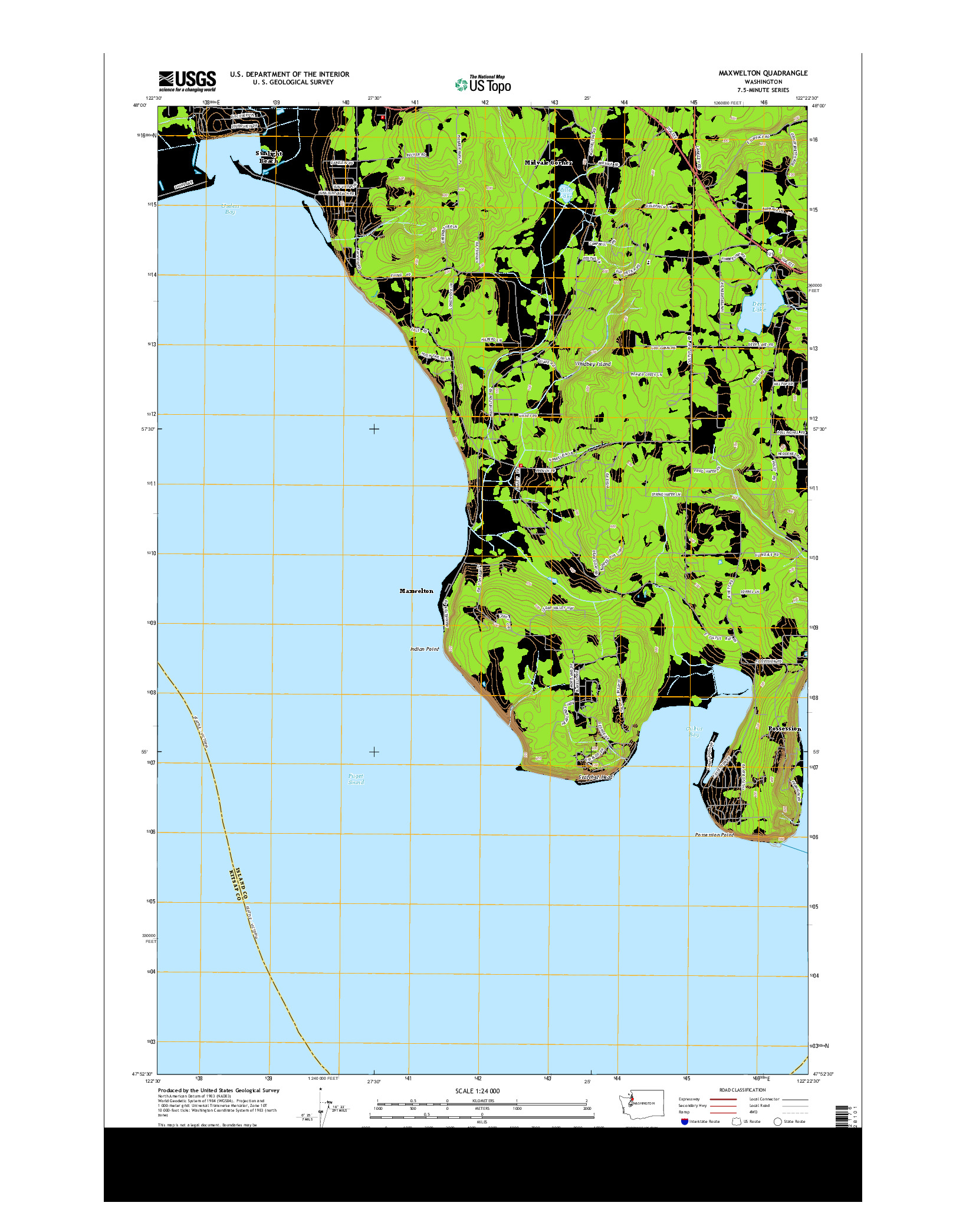 USGS US TOPO 7.5-MINUTE MAP FOR MAXWELTON, WA 2014