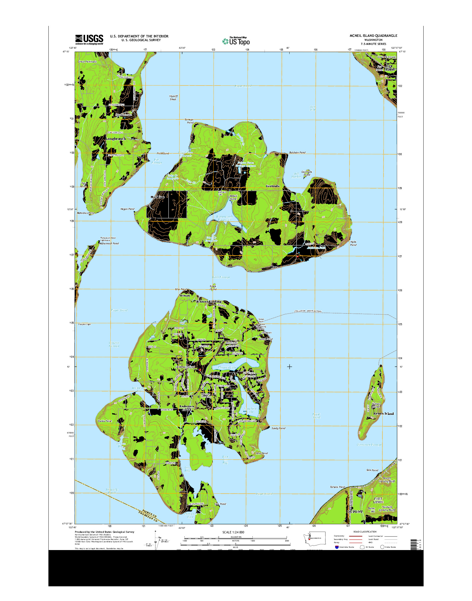 USGS US TOPO 7.5-MINUTE MAP FOR MCNEIL ISLAND, WA 2014