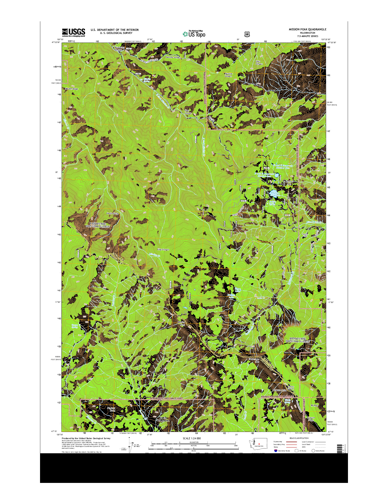 USGS US TOPO 7.5-MINUTE MAP FOR MISSION PEAK, WA 2014